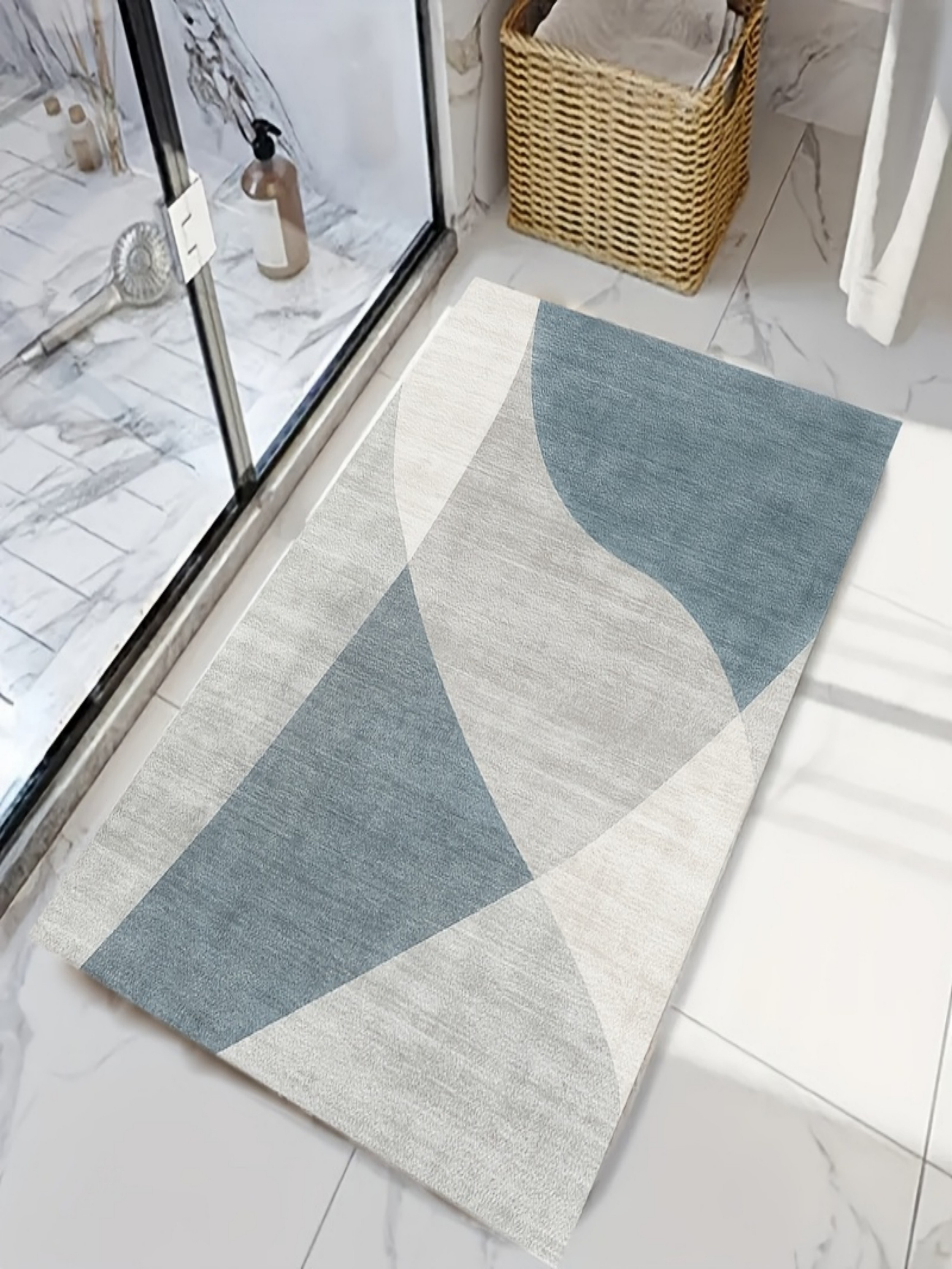 Abstract Wave Microfiber Indoor Door Mat