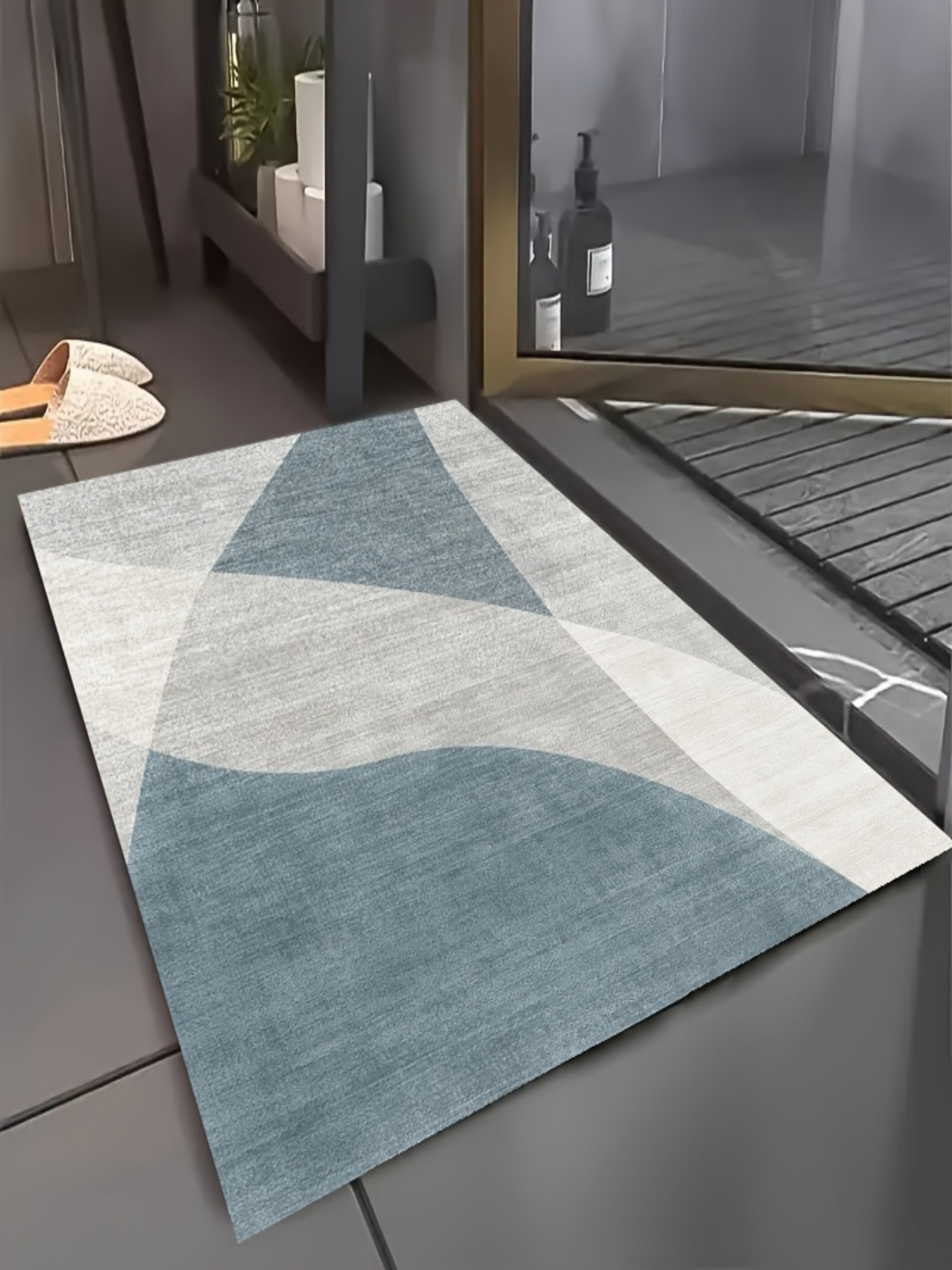 Abstract Wave Microfiber Indoor Door Mat