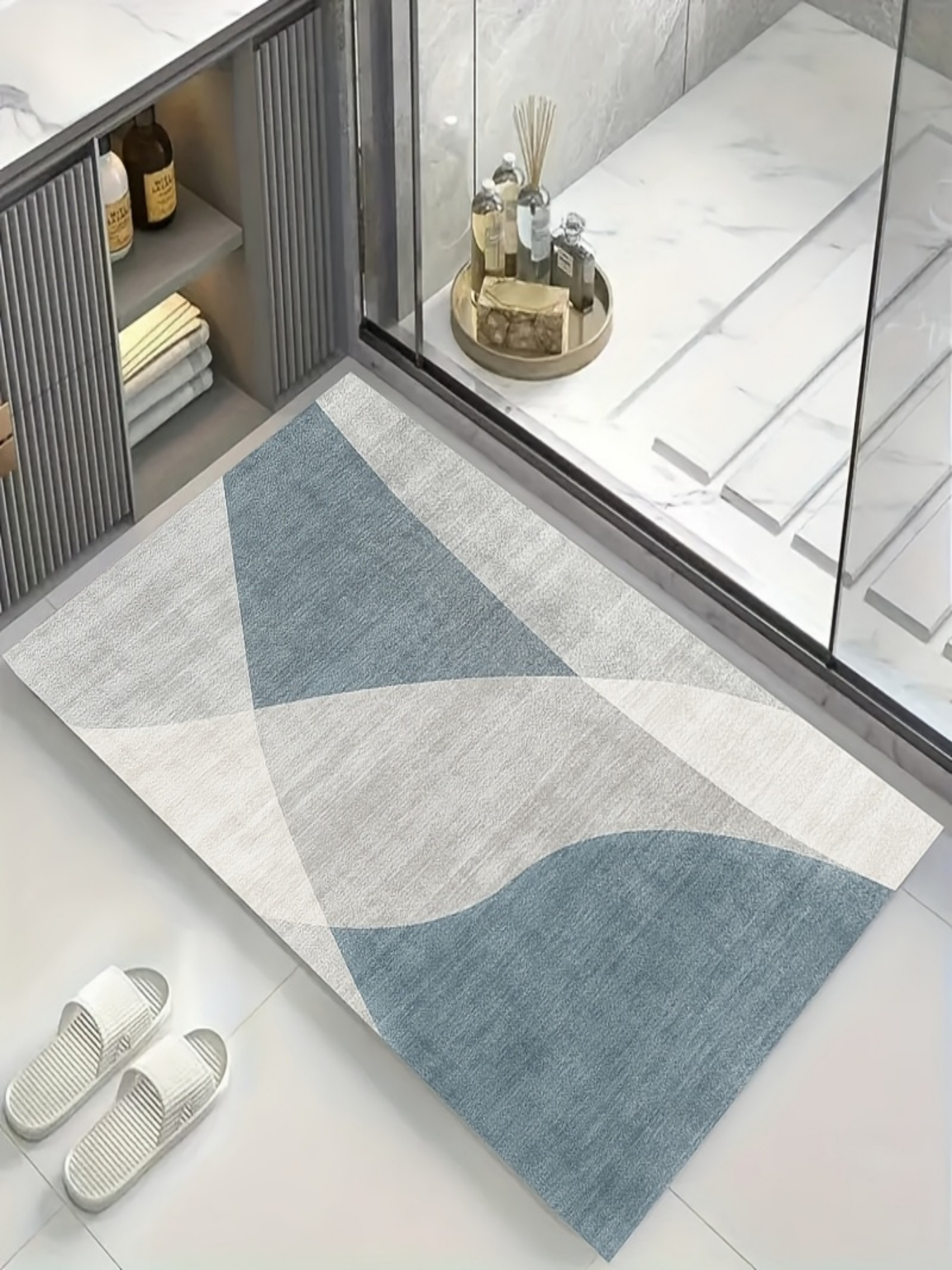 Abstract Wave Microfiber Indoor Door Mat