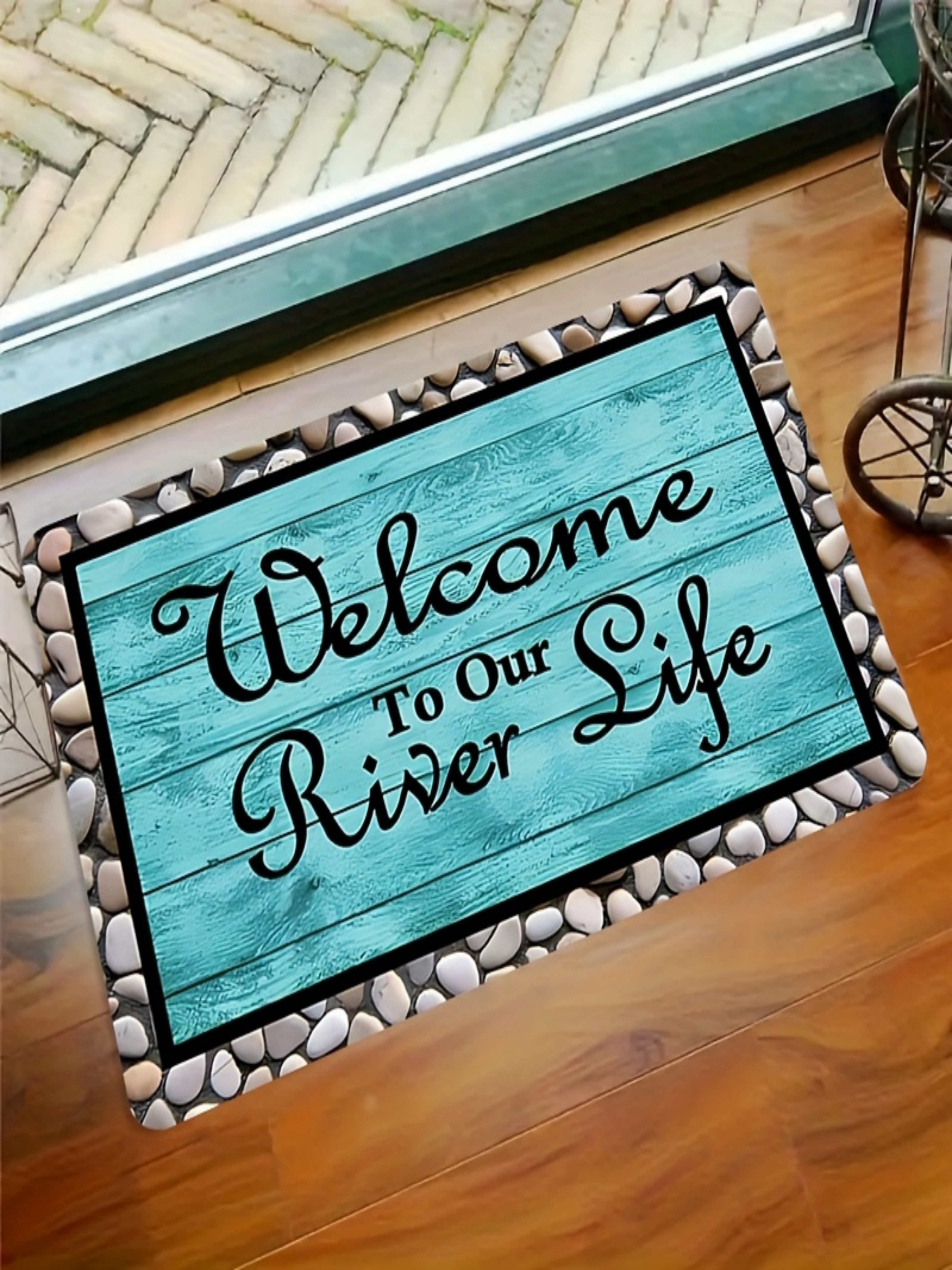 Welcome to Our River Life Microfiber Indoor Doormat