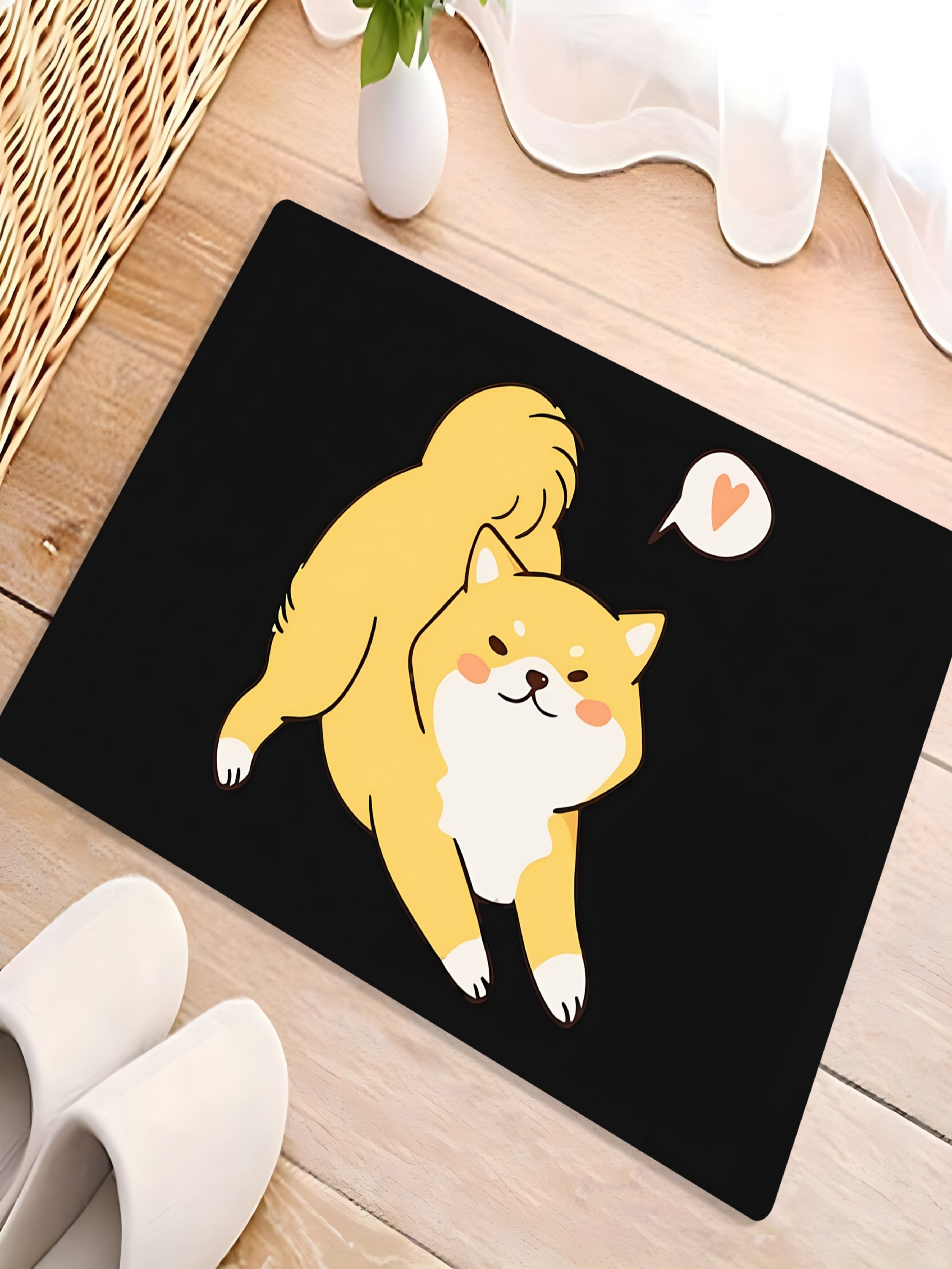 Shiba Inu Charm Indoor Door Mat