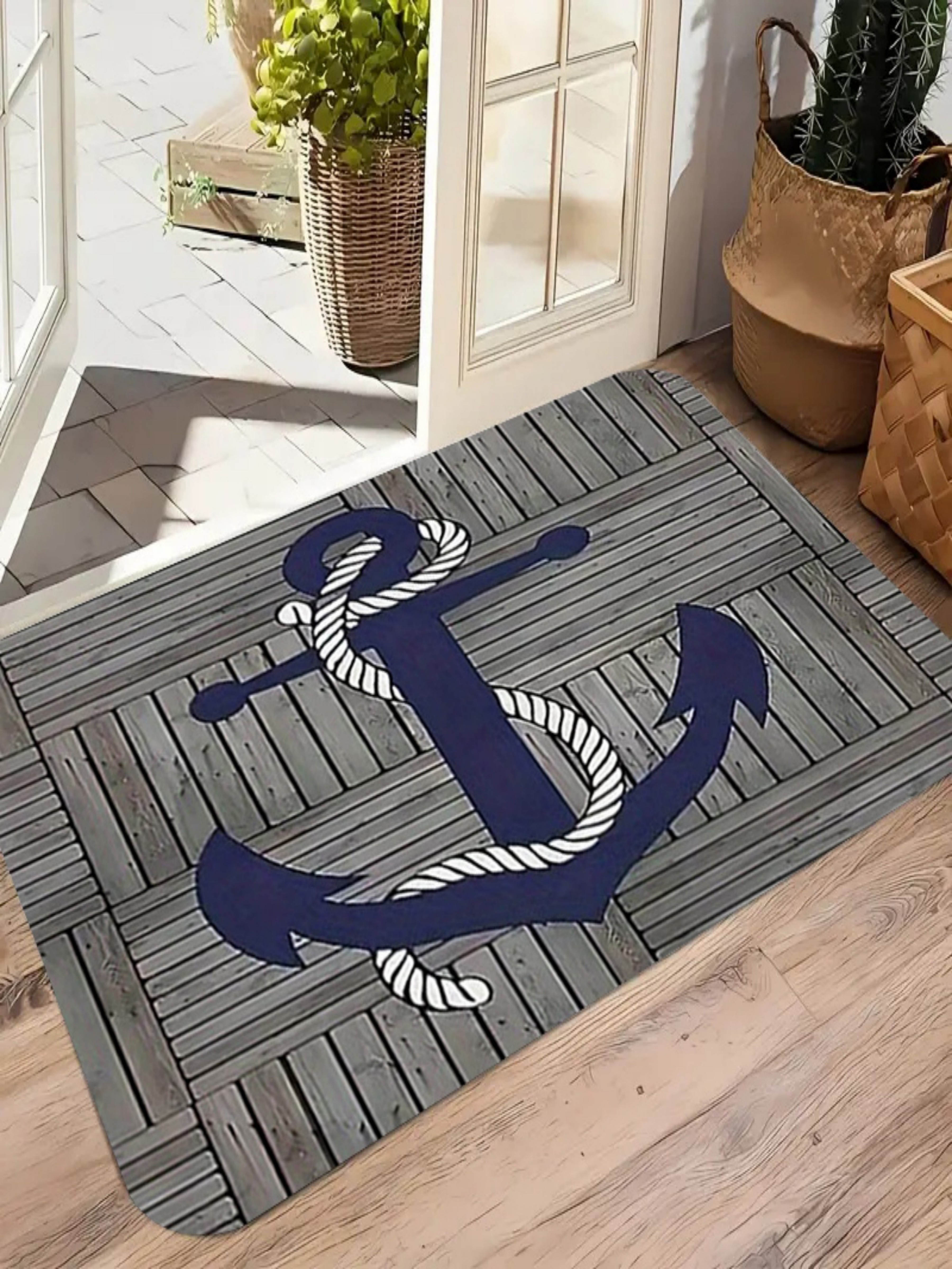 Coastal Anchor Microfiber Non-Slip Door Mat - 40x60cm
