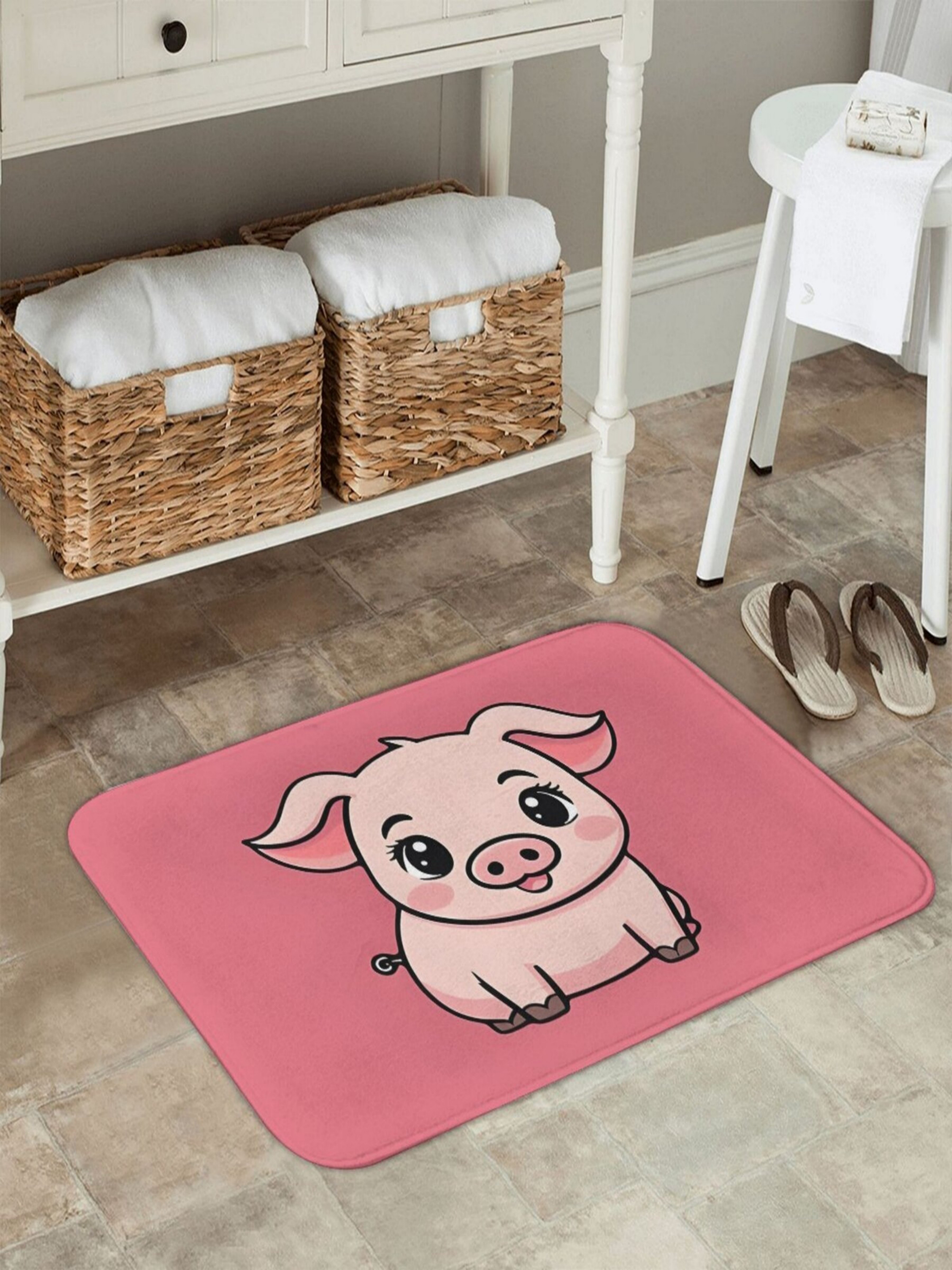 Pink Piggy Microfiber Indoor Doormat