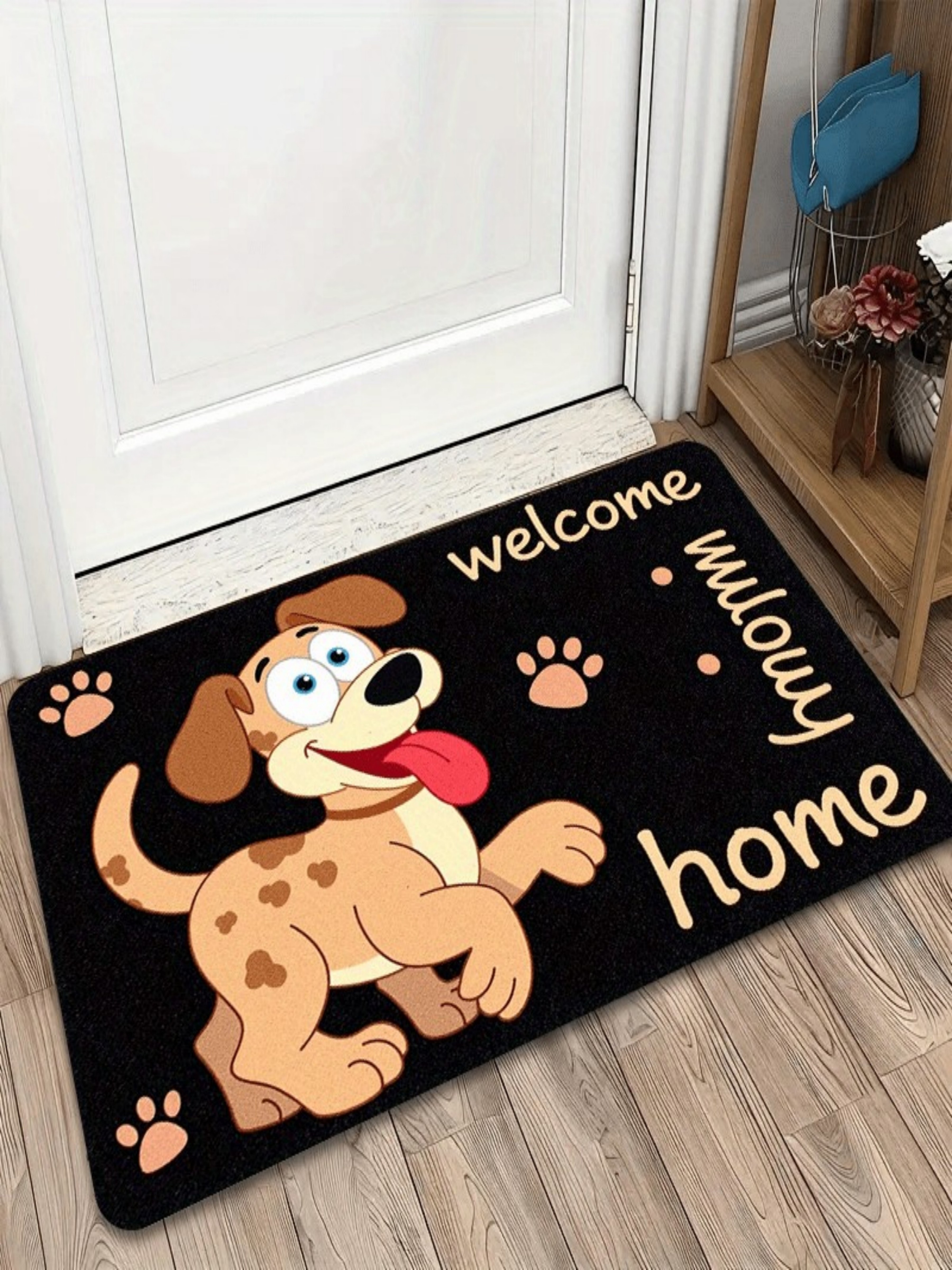 Welcome Home Dog Paw Print Indoor Doormat