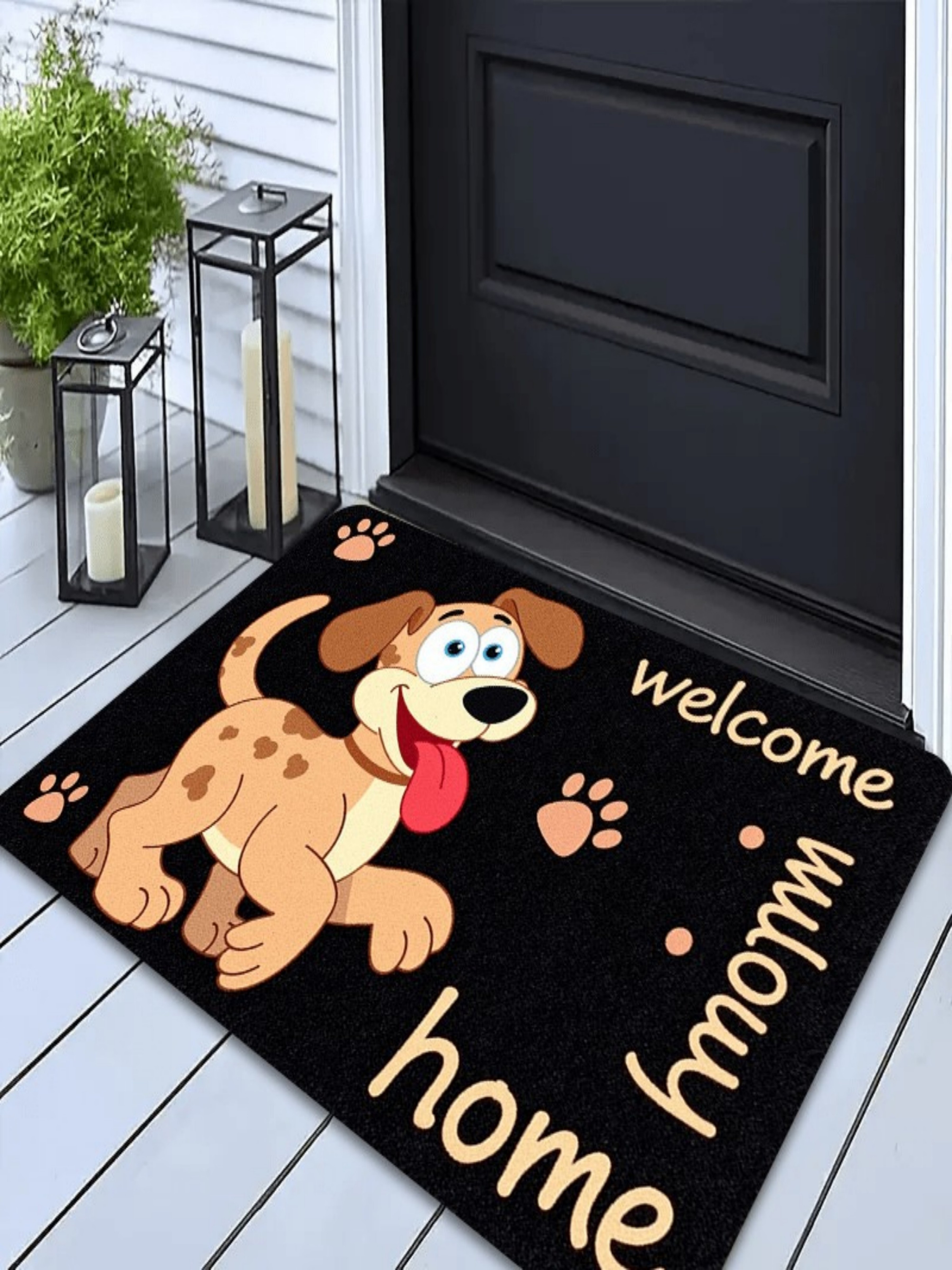 Welcome Home Dog Paw Print Indoor Doormat