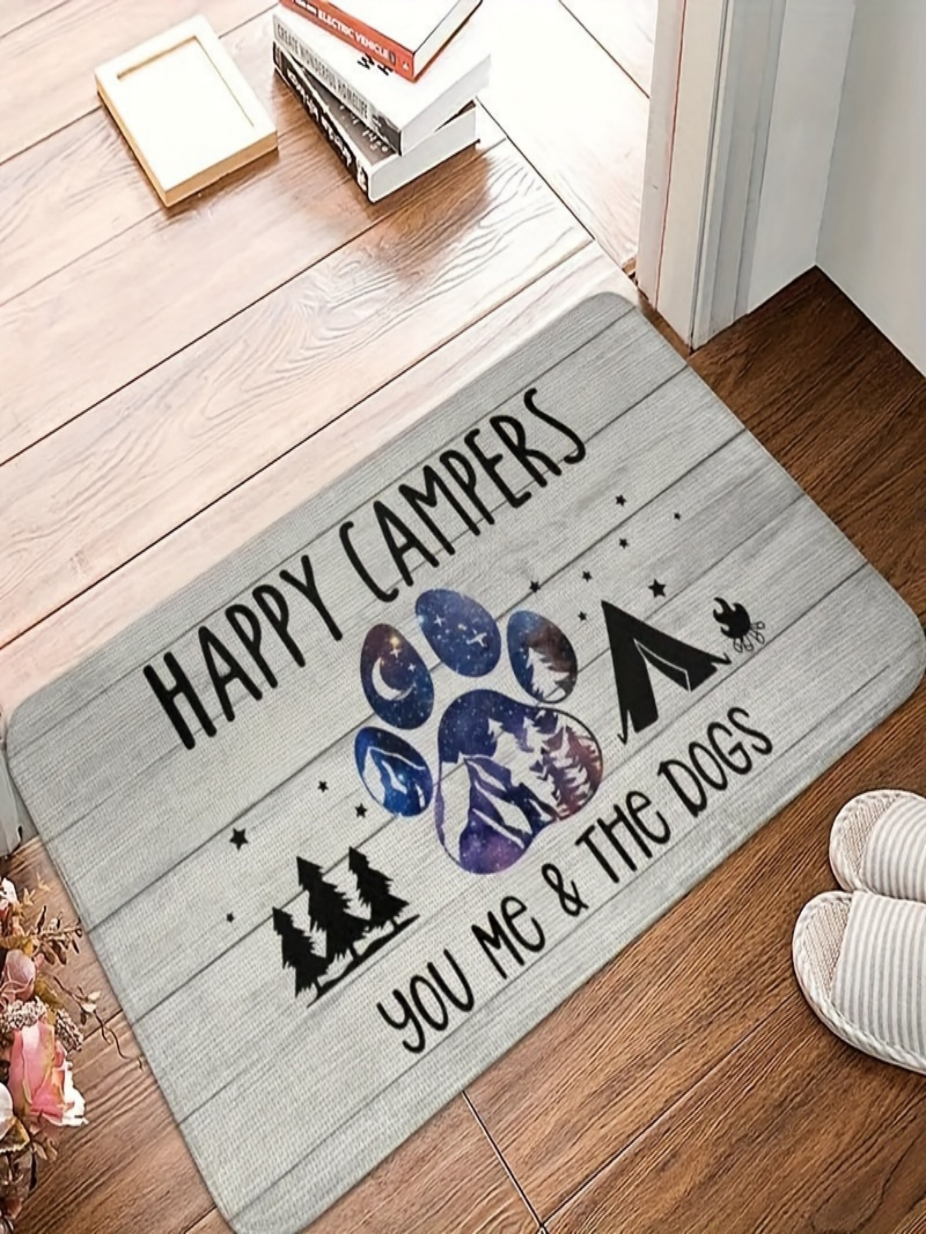 Grey Microfiber Camping Dog Paw Door Mat