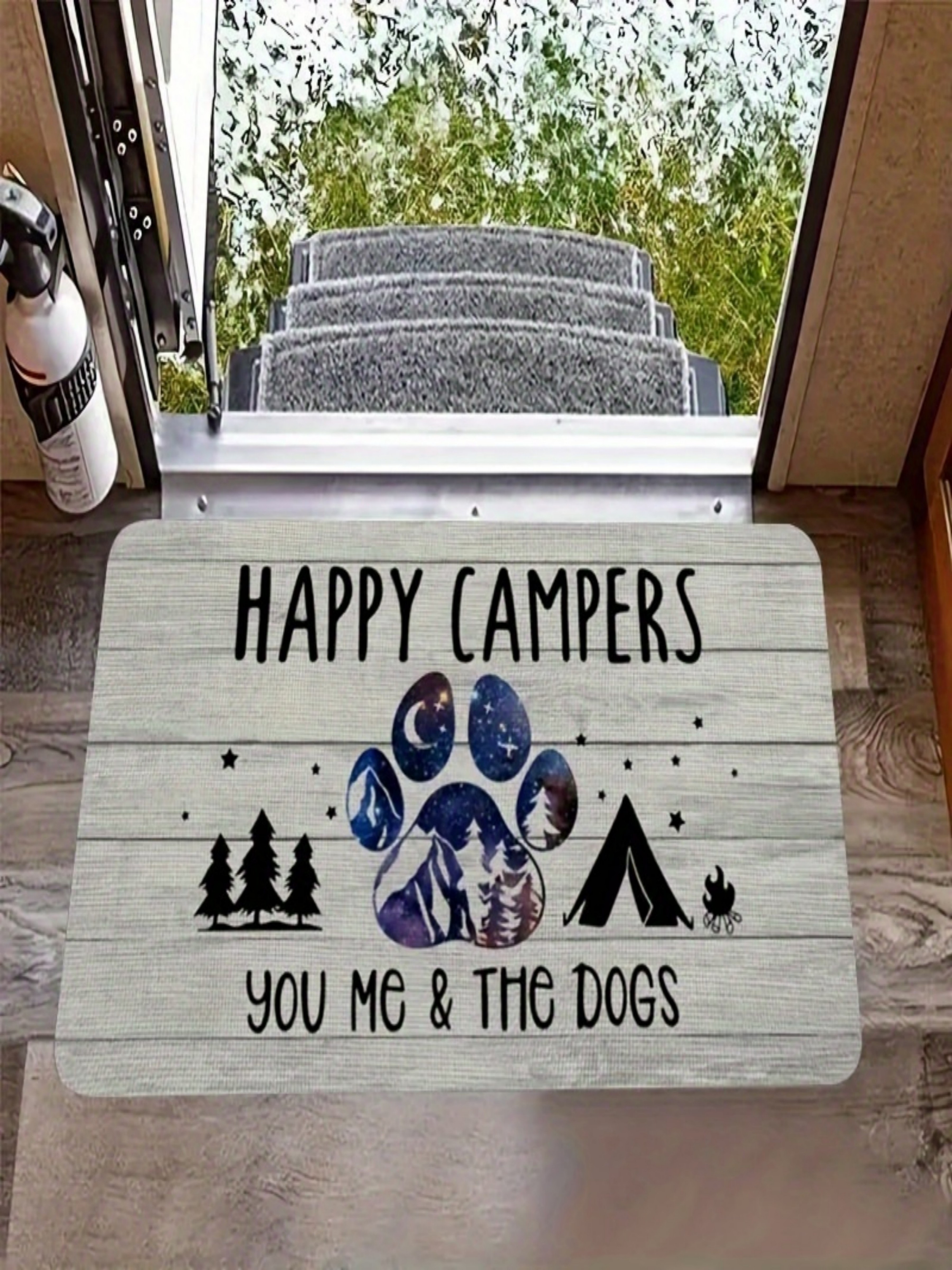 Grey Microfiber Camping Dog Paw Door Mat
