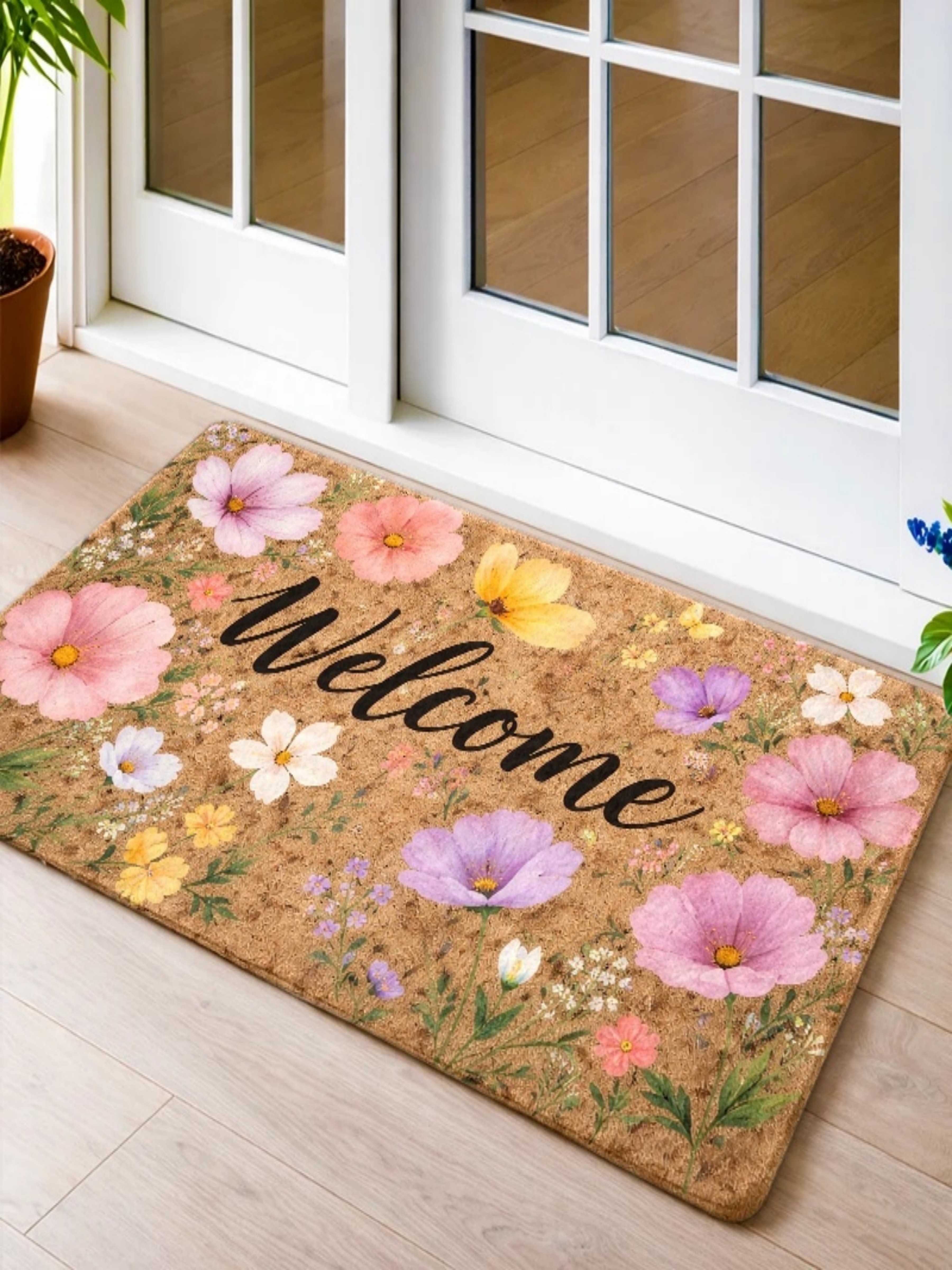 Floral Welcome Indoor Doormat