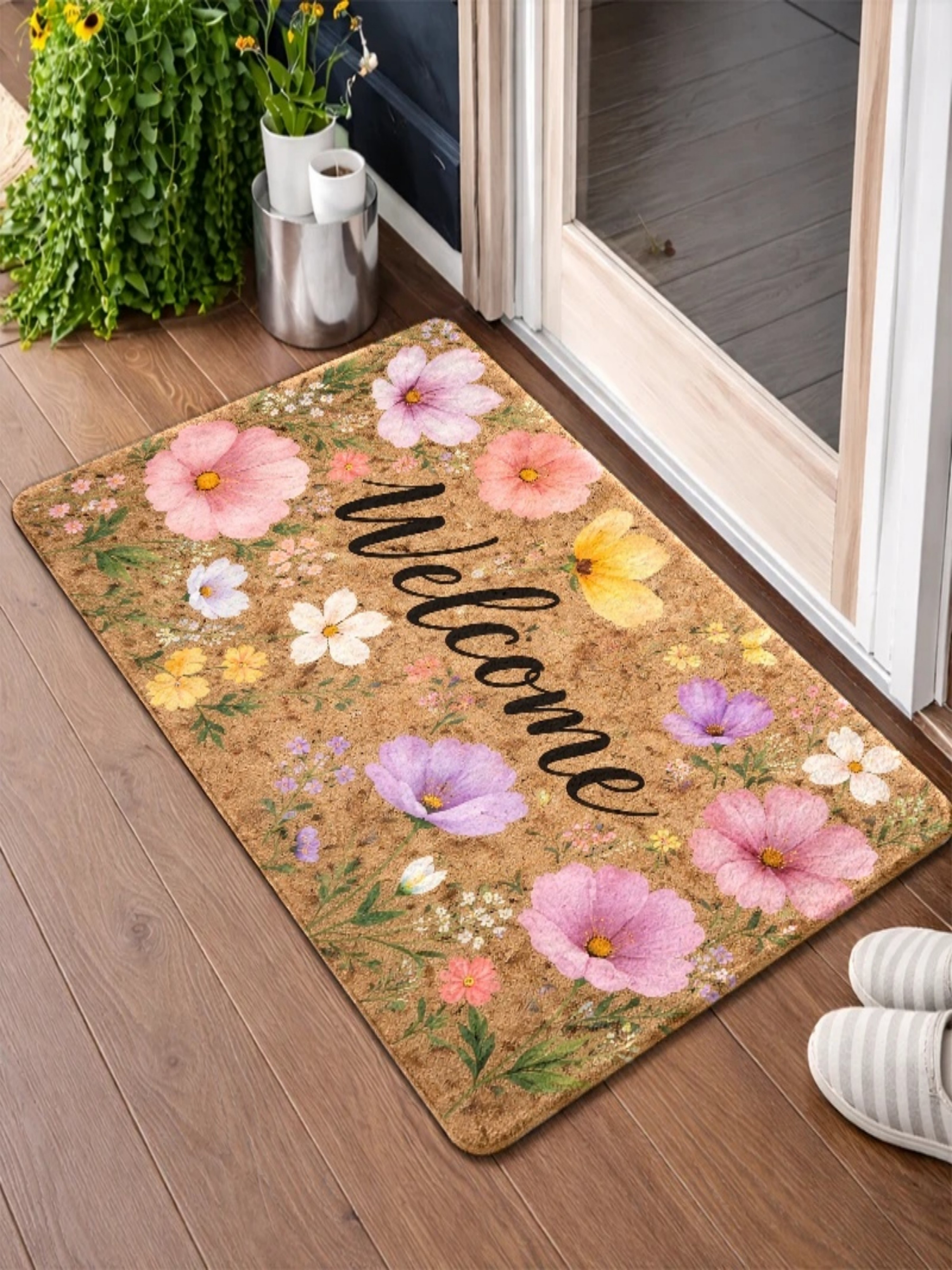 Floral Welcome Indoor Doormat