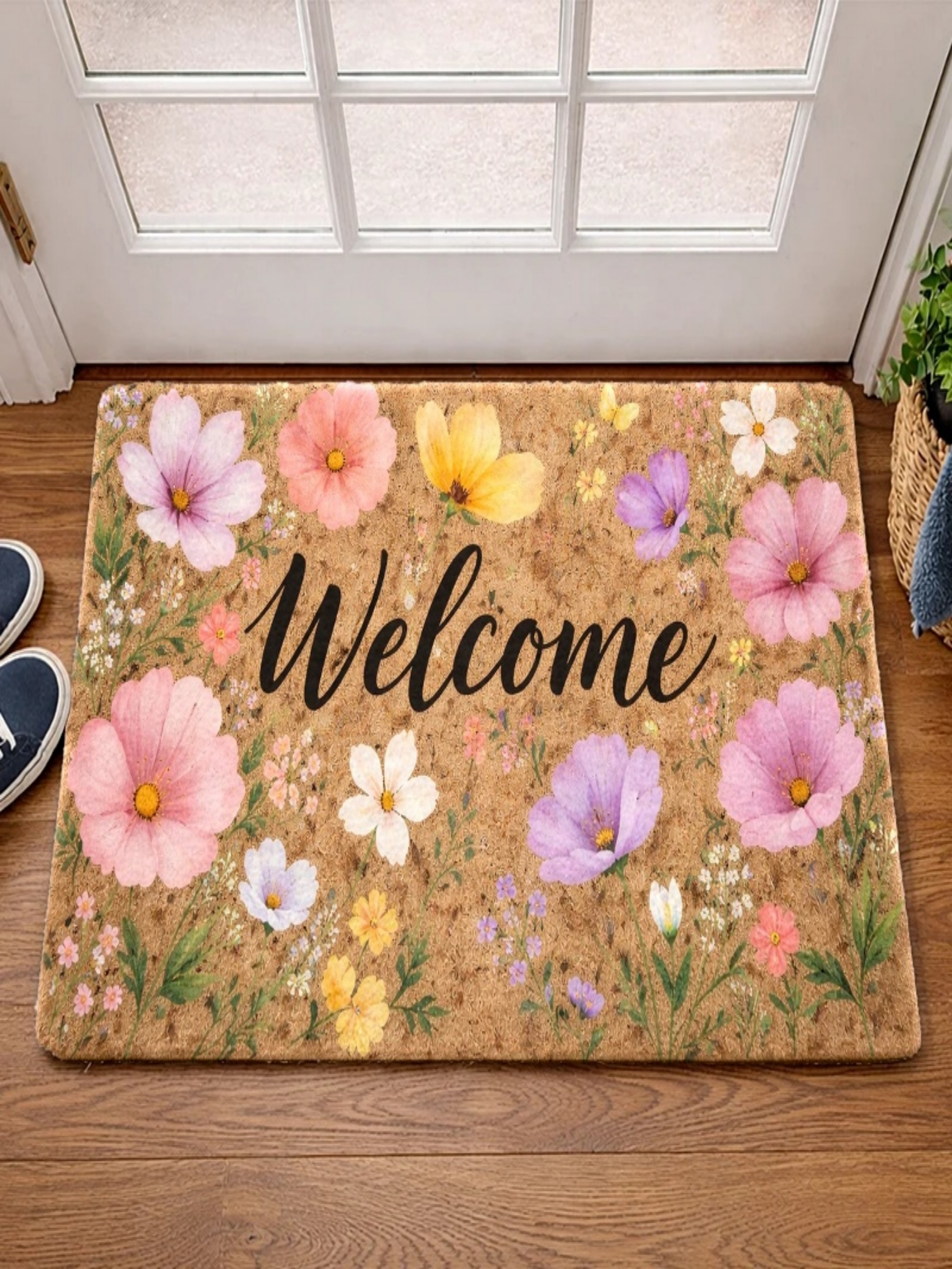 Floral Welcome Indoor Doormat