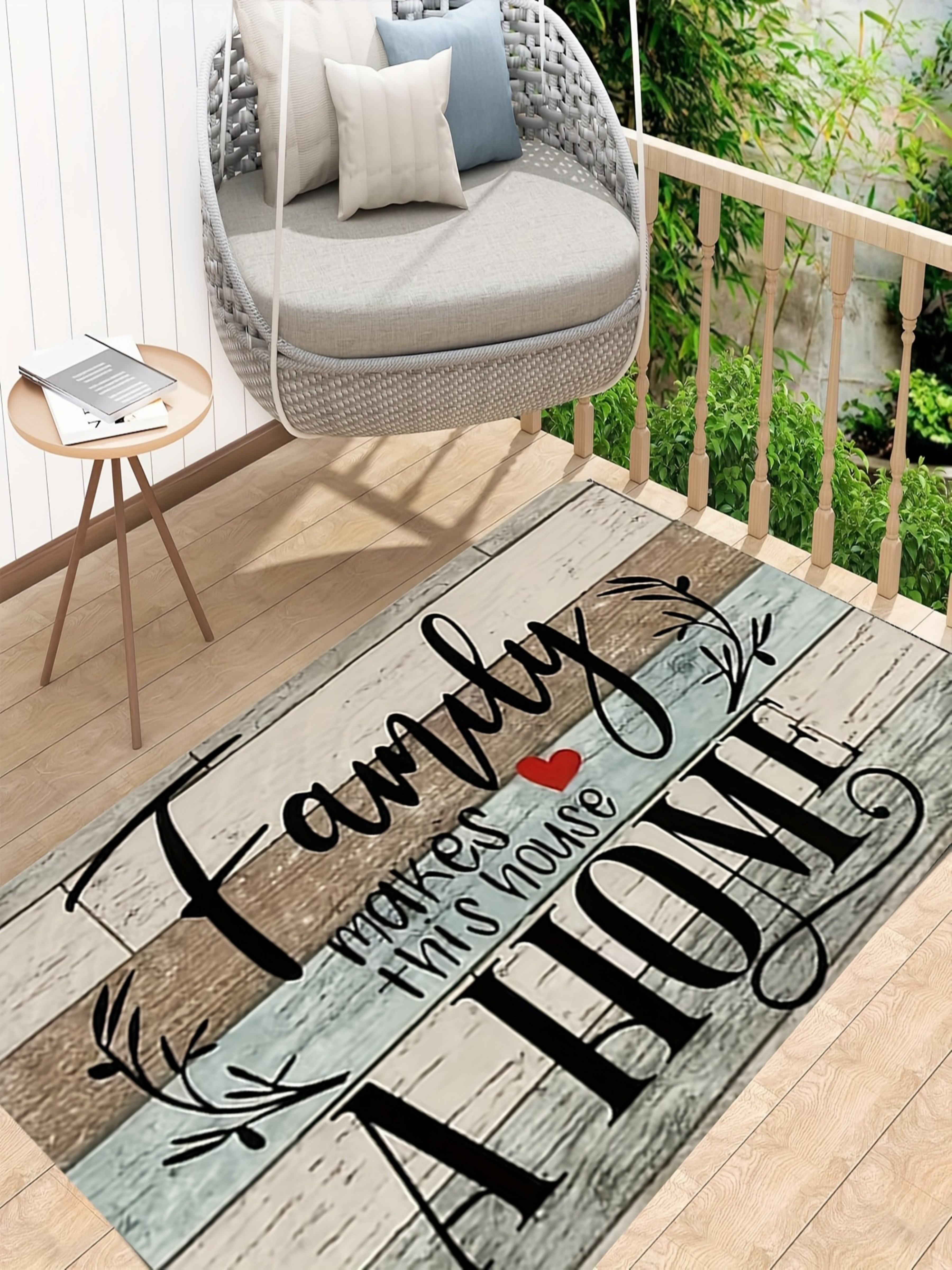 Family Makes This House A Home Printed Microfiber Indoor Rug
