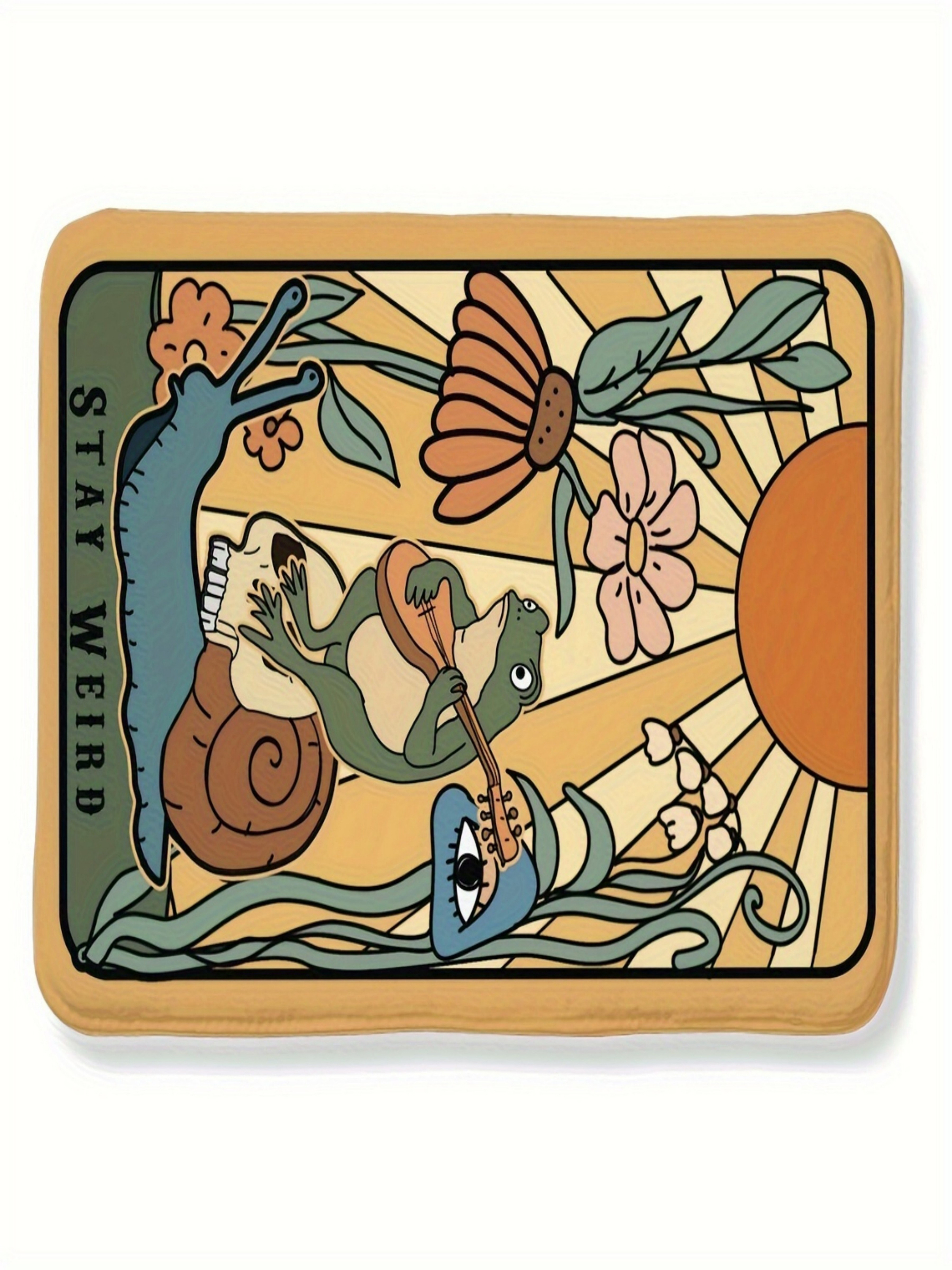 Whimsical Nature-Inspired Microfiber Indoor Flatweave Rug