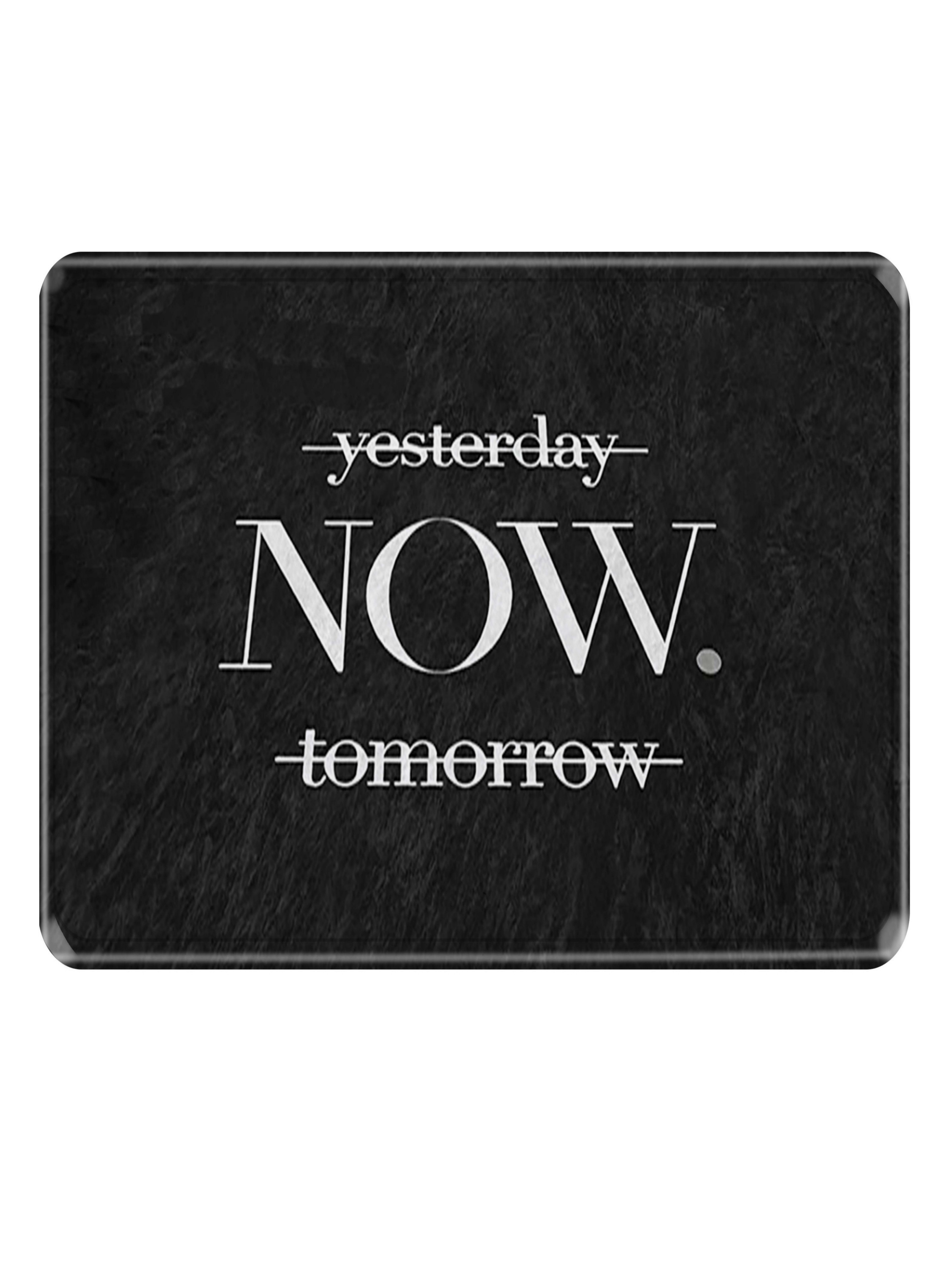 Black Microfiber NOW Motivational Non-Slip Indoor Rug