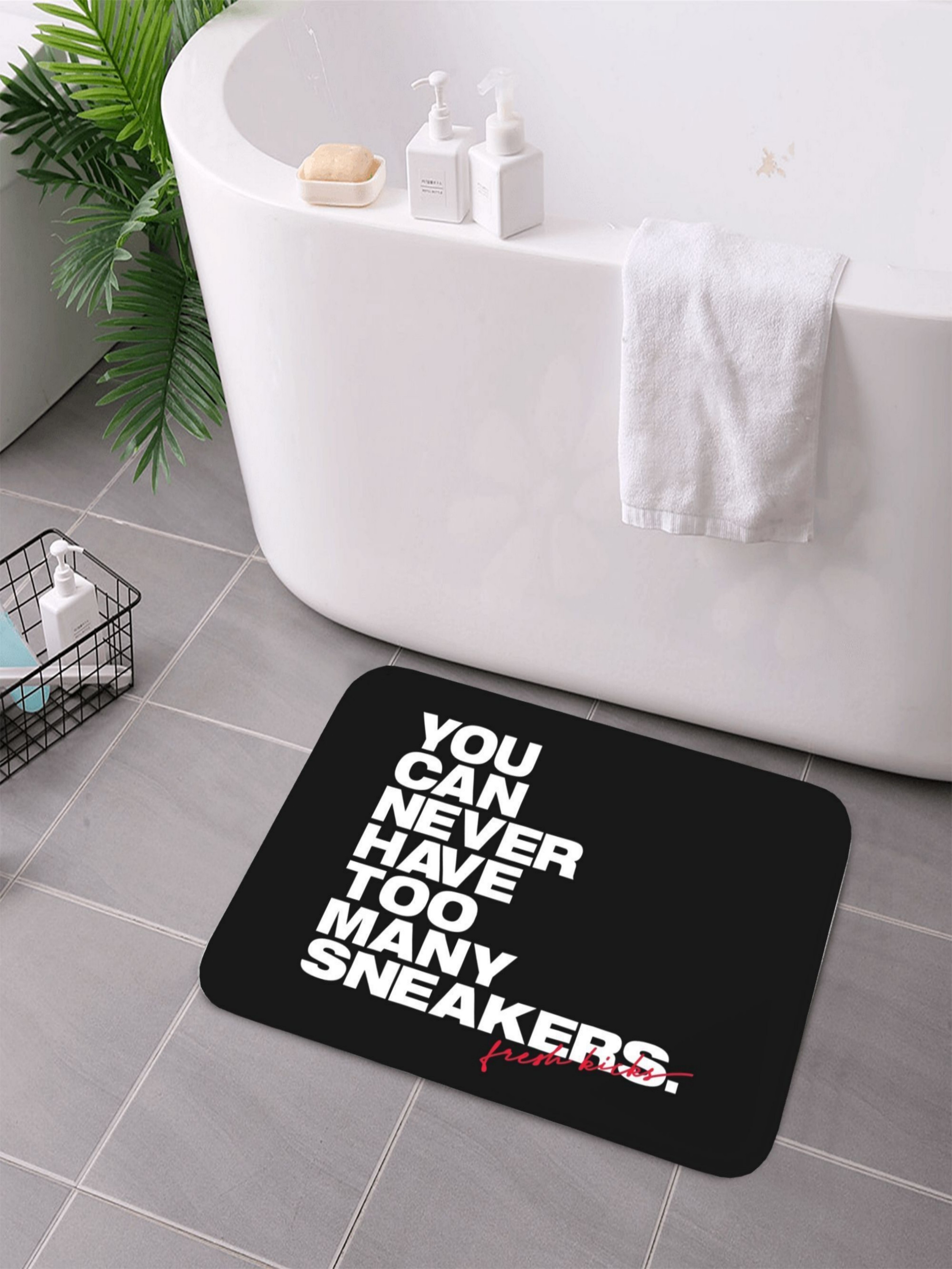 Funny Quote Black Microfiber Indoor Doormat