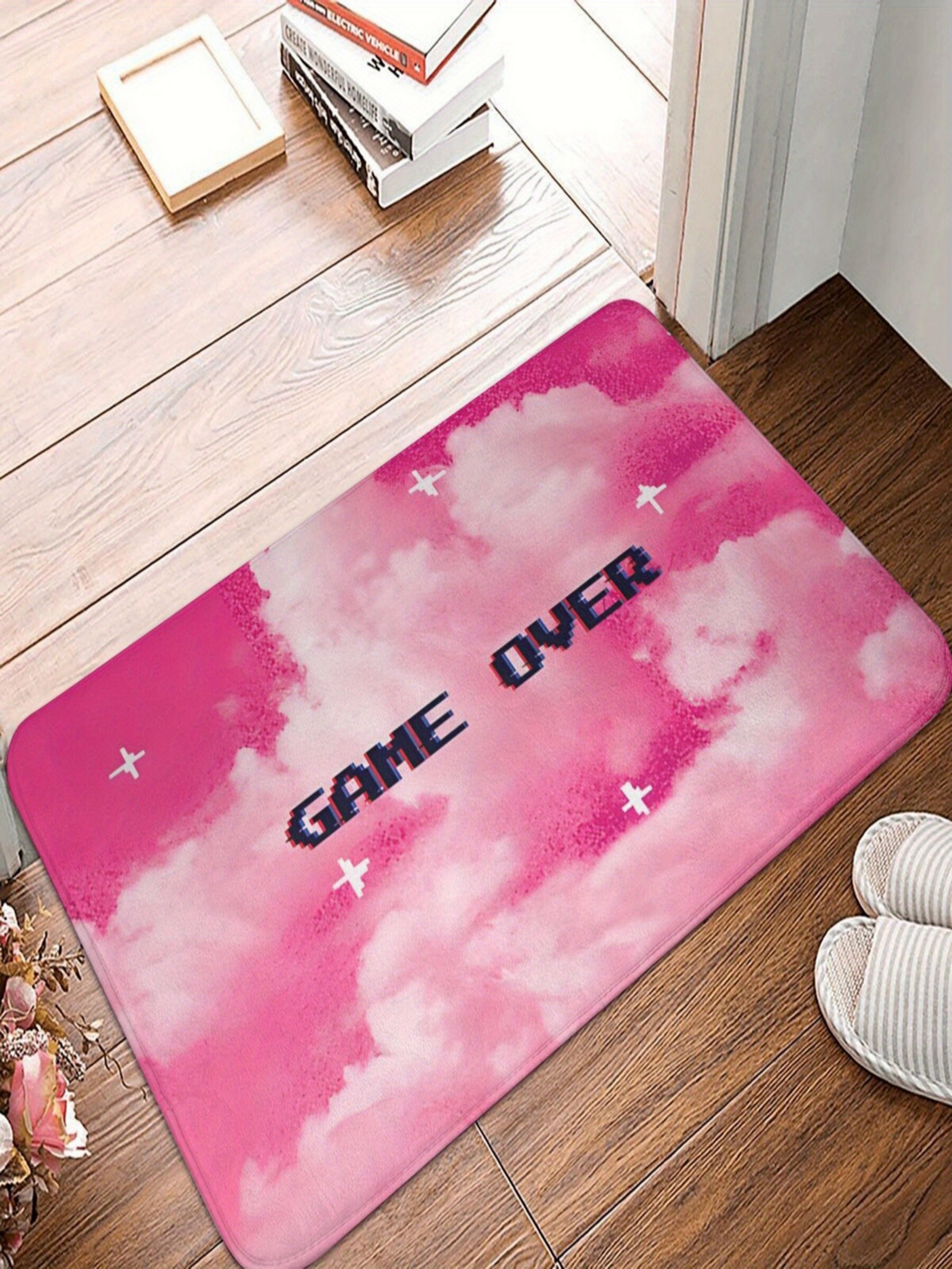 Pink Cloud Game Over Microfiber Indoor Doormat