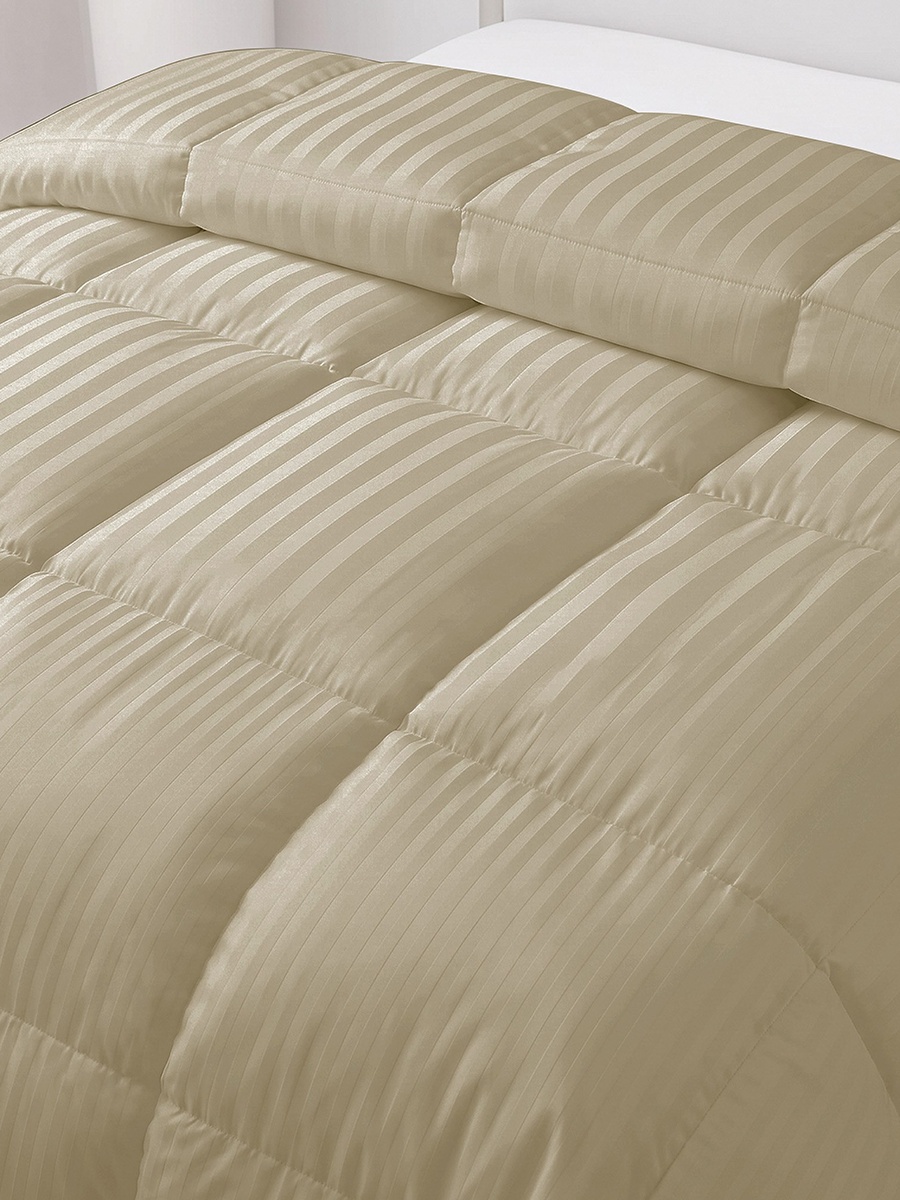 Stannford 3-Piece Hotel Satin Stripe Microfiber Twin Comforter Set - 160x220 cm
