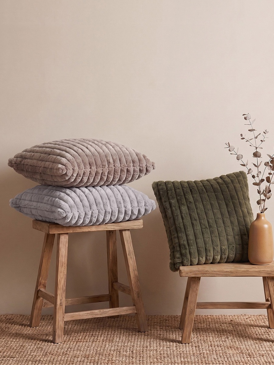 وسادة محشوة ناعمة وفخمة بنمط مربعات إلسدون، 50*50 سم