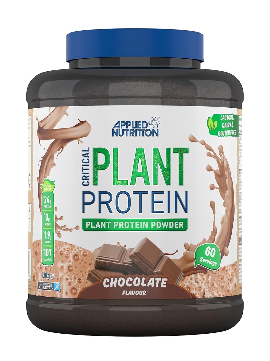 Critical Plant Vegan Protein Powder With Soy, Peas And Rice Proteins And Essential Amino Acids Protein Shake | Chocolate | Anti-Aging Support | Protein | 60 Servings