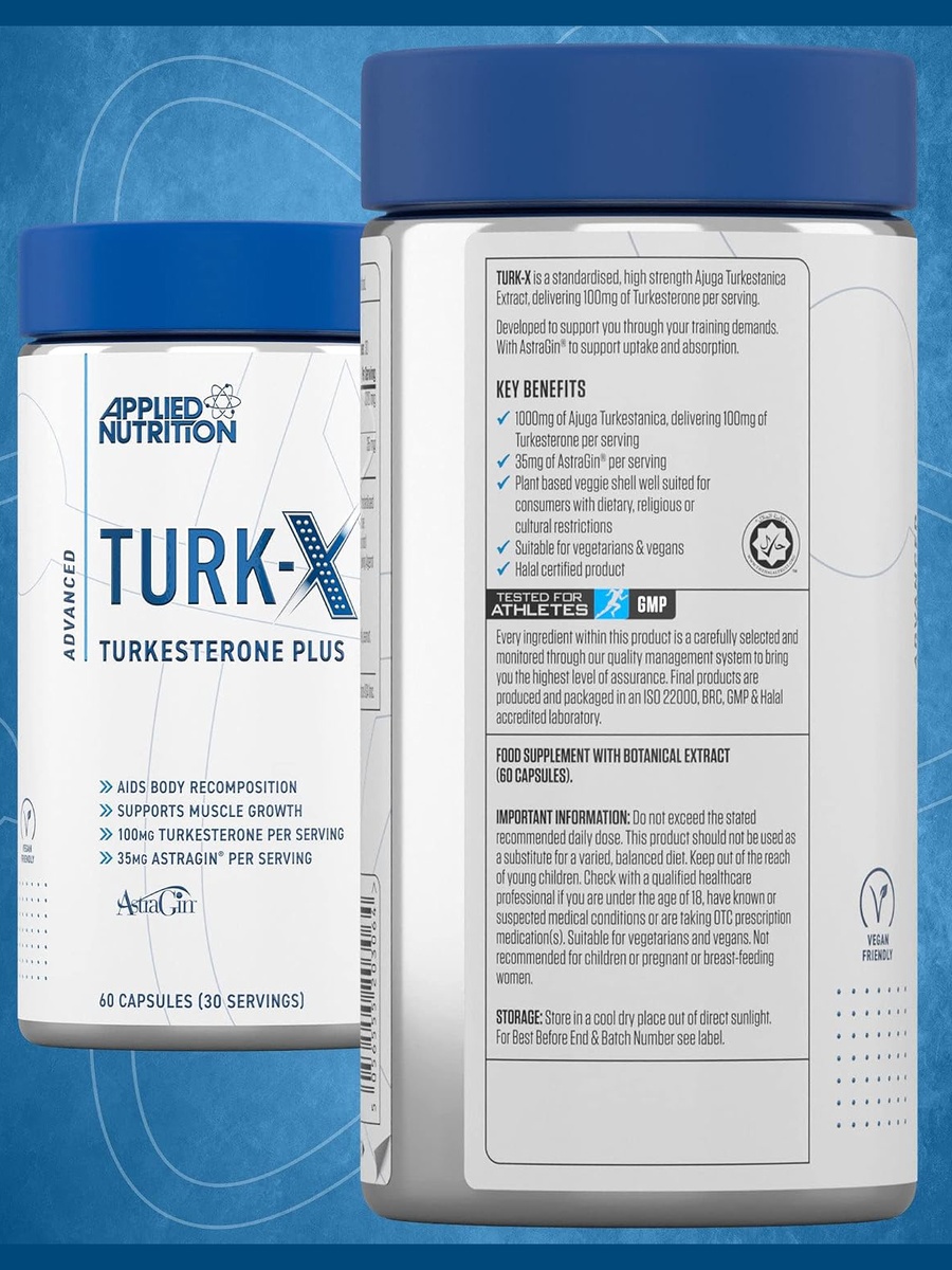 Turk-X Turkesterone Plus - Advanced Turkesterone 1000 Mg Per Serving, Muscle Building And Recovery Supplement, Male Strength Enhancer | Metabolic Health Support | Magnesium | 60 Capsules
