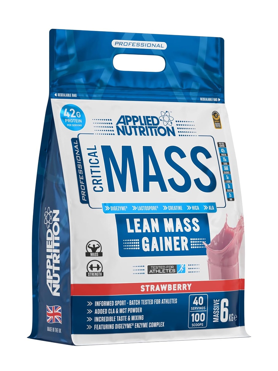 Critical Mass Dietary Supplements Protein Powder | Strawberry | Muscle Growth Support | 40 Servings