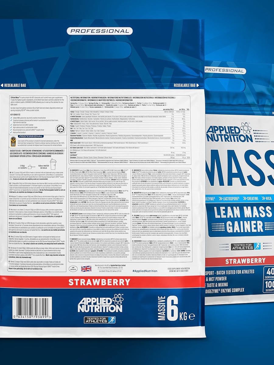 Critical Mass Dietary Supplements Protein Powder | Strawberry | Muscle Growth Support | 40 Servings
