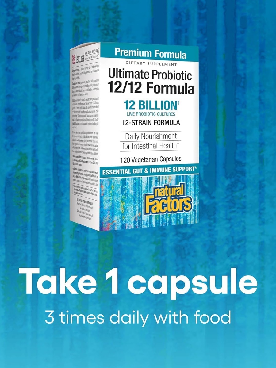 Ultimate Multiprobiotic 12 Billion 12-Strain Formula | Immune Support | Probiotic | 120 Capsules