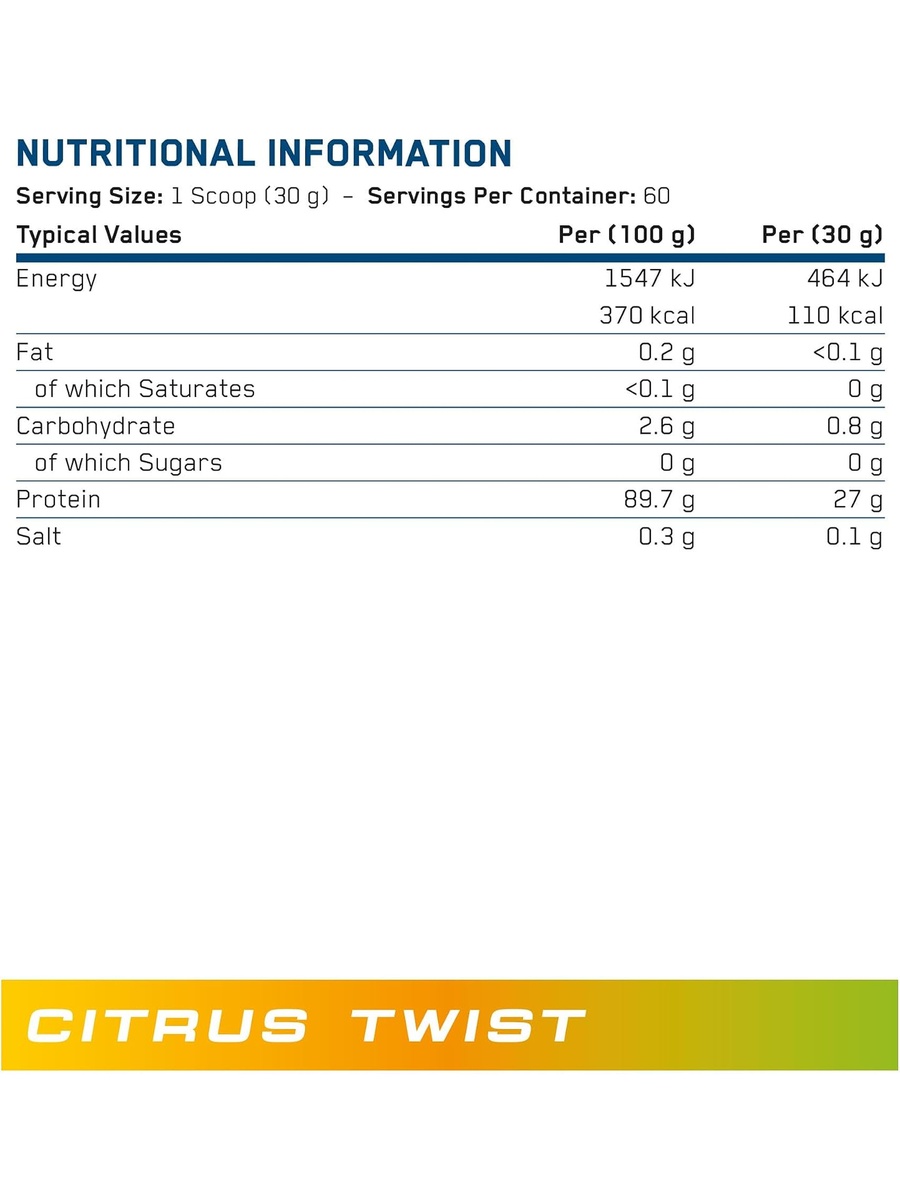 Beef-XP Clear Hydrolysed Protein Isolate Powder | Citrus Twist, 1.8 kg | Dairy Free,  Lactose Free, Zero Sugar | Lactation Support, Muscle Growth | 27 g Protein | 60 Servings
