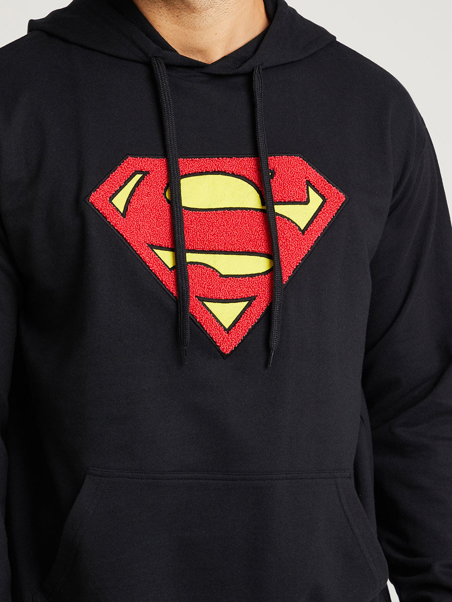 Superman Embroidered Detail Hoodie with Front Pocket 