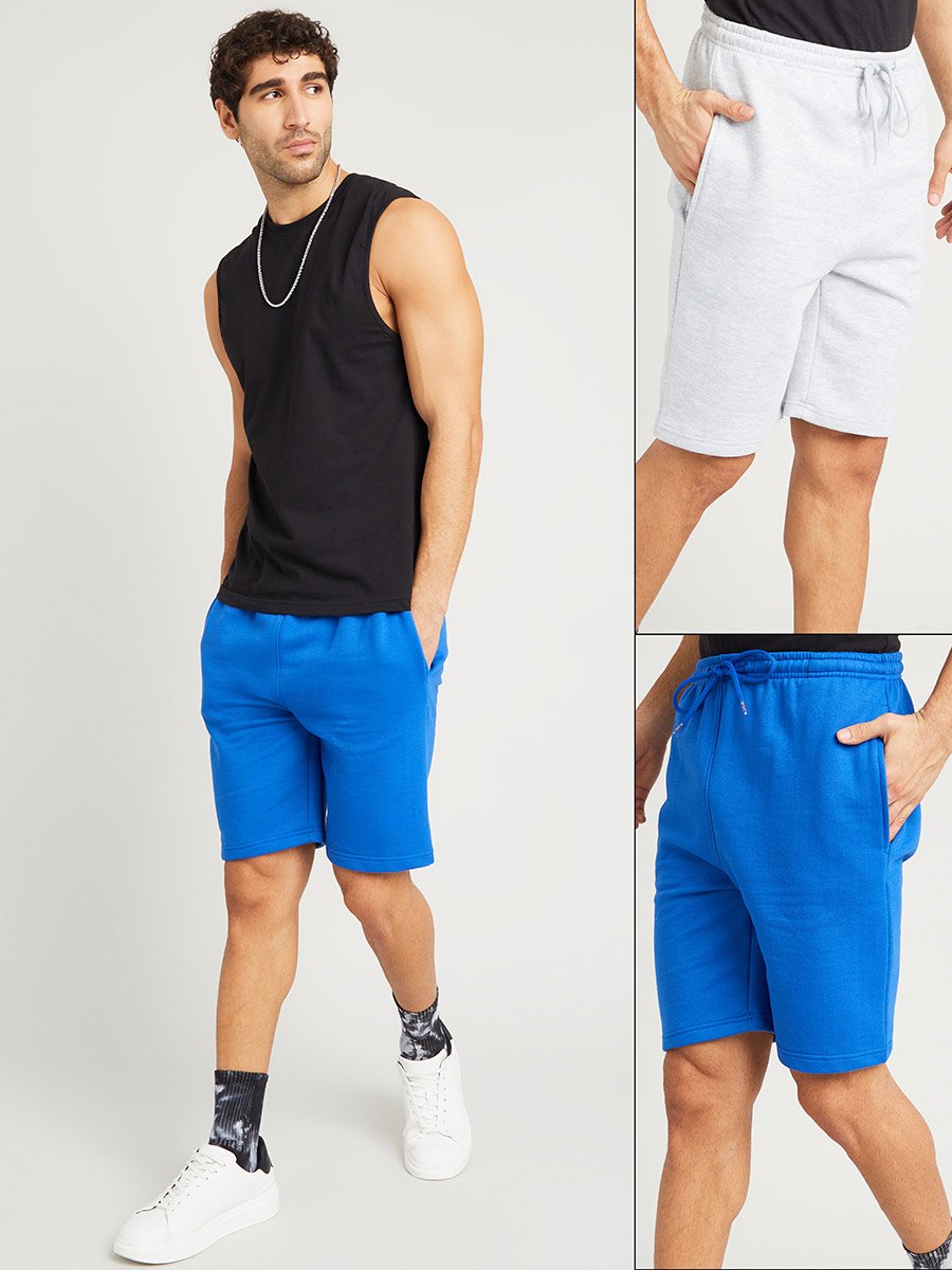 Pack of 2 - Solid Fleece Shorts