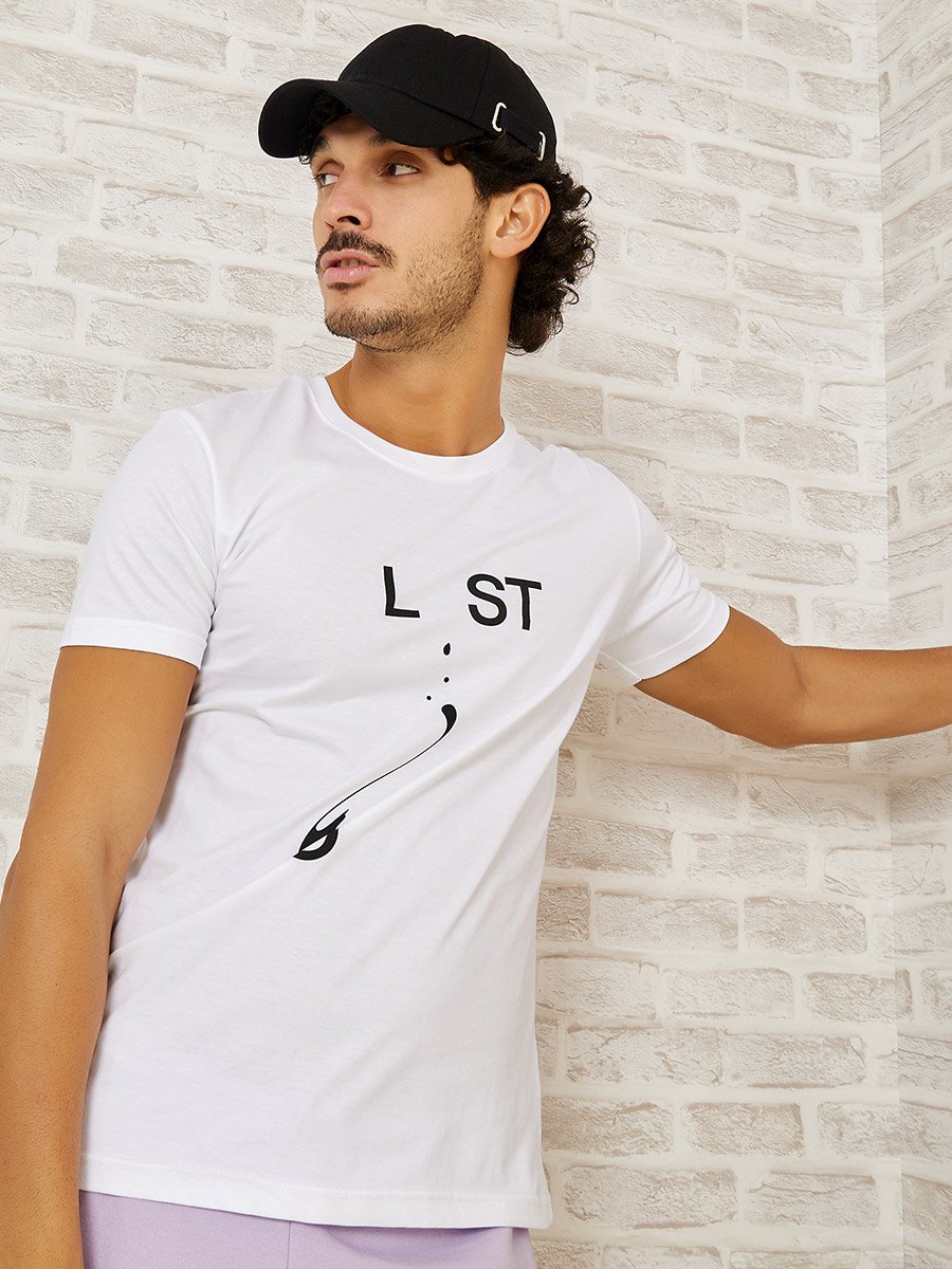 Pack of 2 - Slogan Print Regular Fit T-shirt