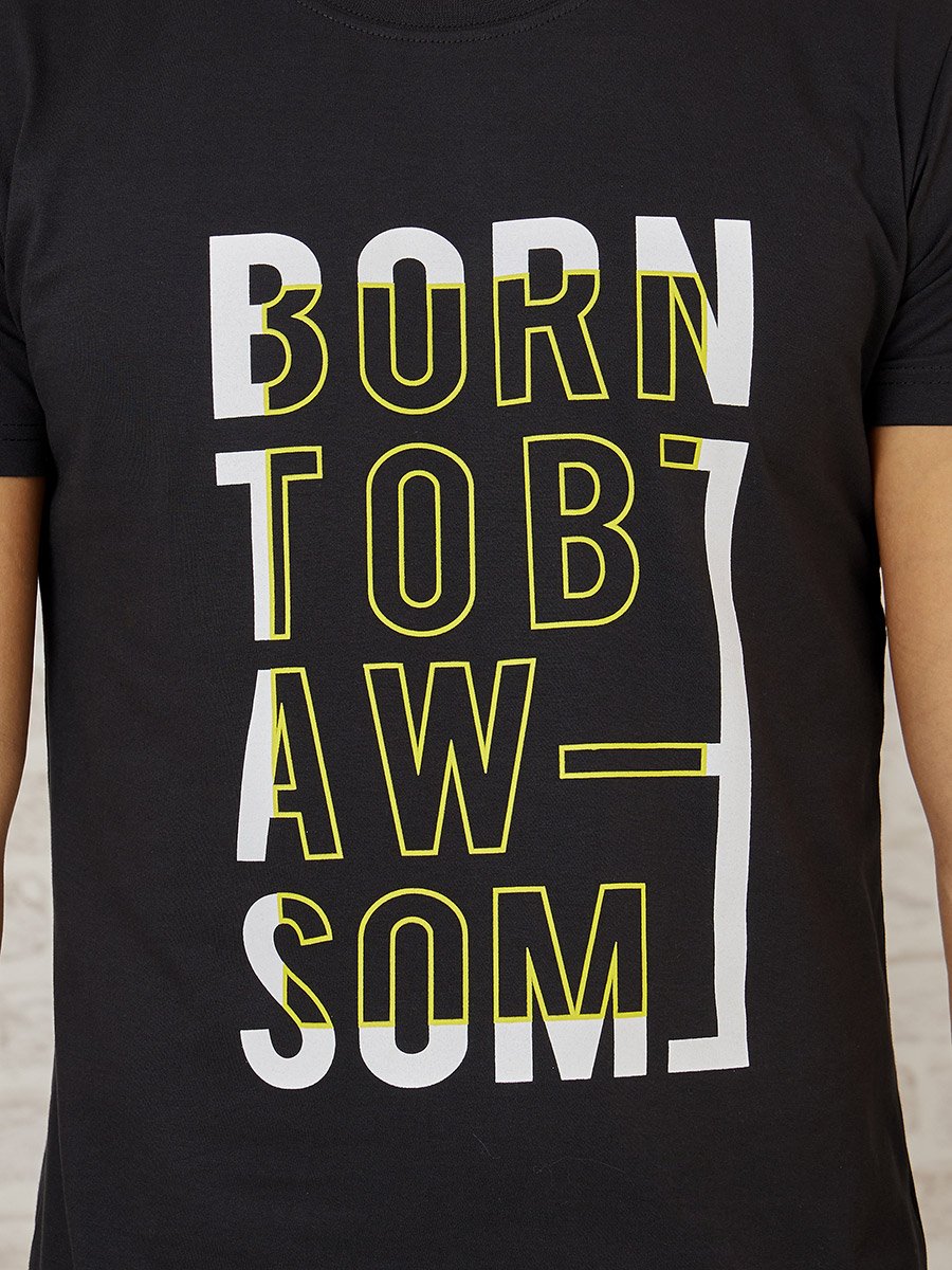 Pack of 2 - Slogan Print Regular Fit T-shirt