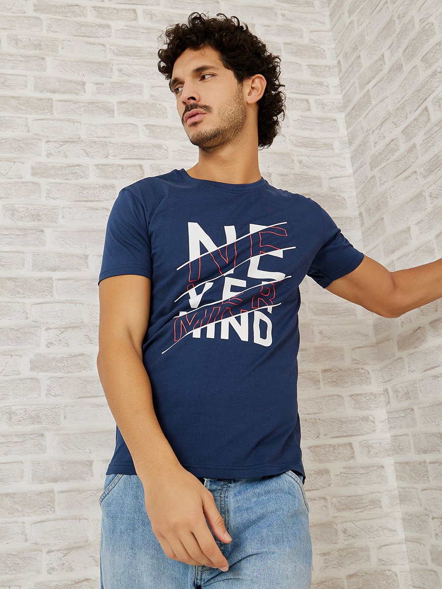 Pack of 2 - Slogan Print Regular Fit T-shirt