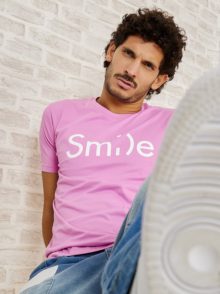 Pack of 2 - Slogan Print Regular Fit T-shirt