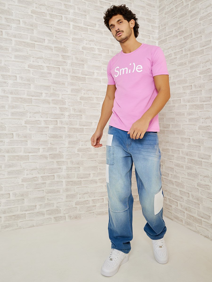 Pack of 2 - Slogan Print Regular Fit T-shirt