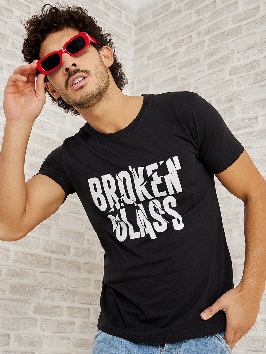 Pack of 2 - Slogan Print Regular Fit T-shirt