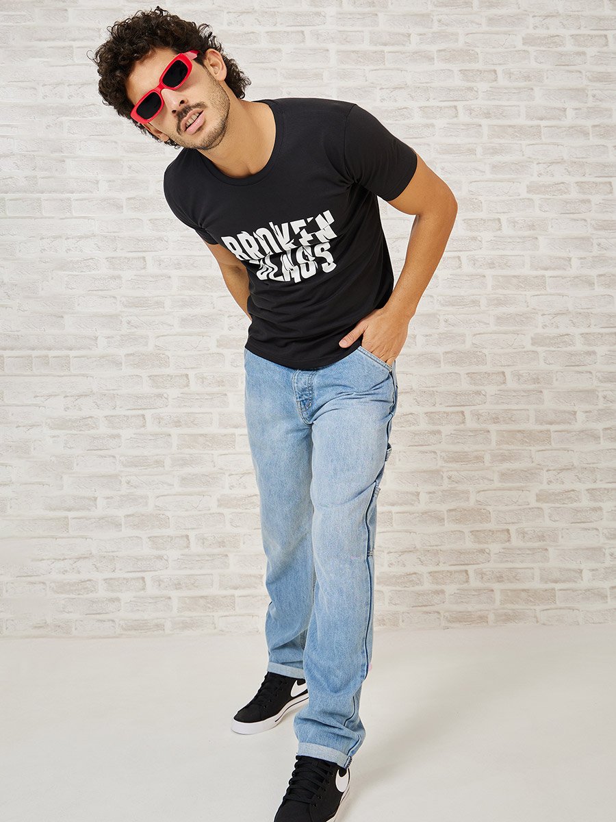 Pack of 2 - Slogan Print Regular Fit T-shirt
