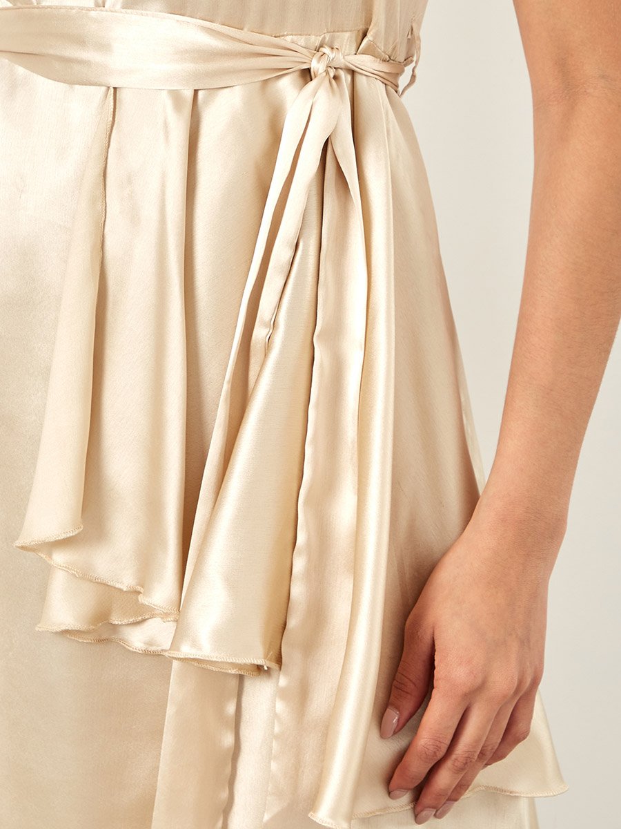30th birthday dress code Satin Asymmetrical Maxi Dress – Urban Planet main image 1