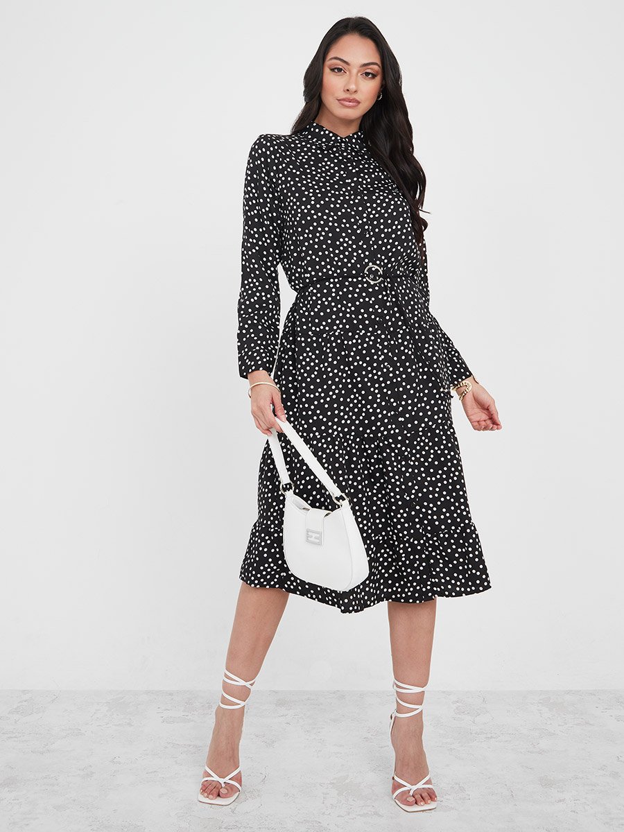 long sleeve polka dot shirt dress Polka Dot Shirt Dress