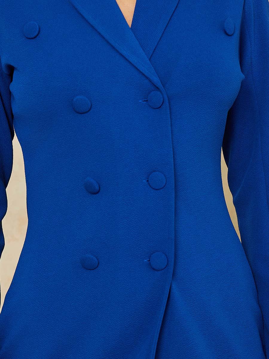 Notch Lapel Padded Shoulder Blazer Mini Dress For Women at UAE | Styli