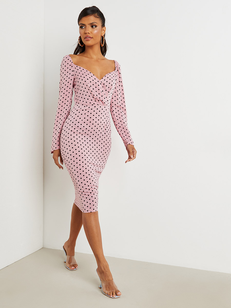 sandro collar shirt dress contrasting floral midi dress for women SANDRO Contrast-Collar Midi Dress