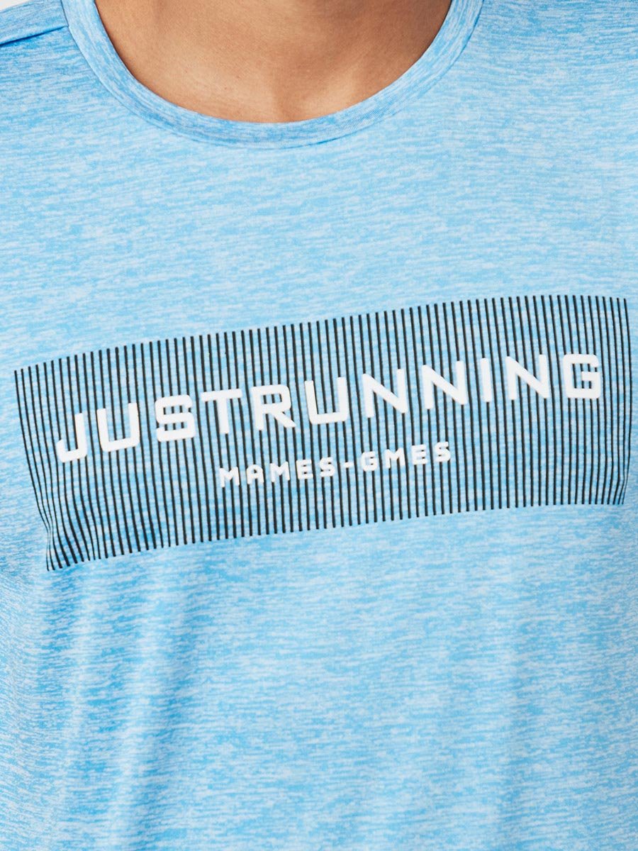 Just Running Texture Print Activewear Slim Fit T-shirt