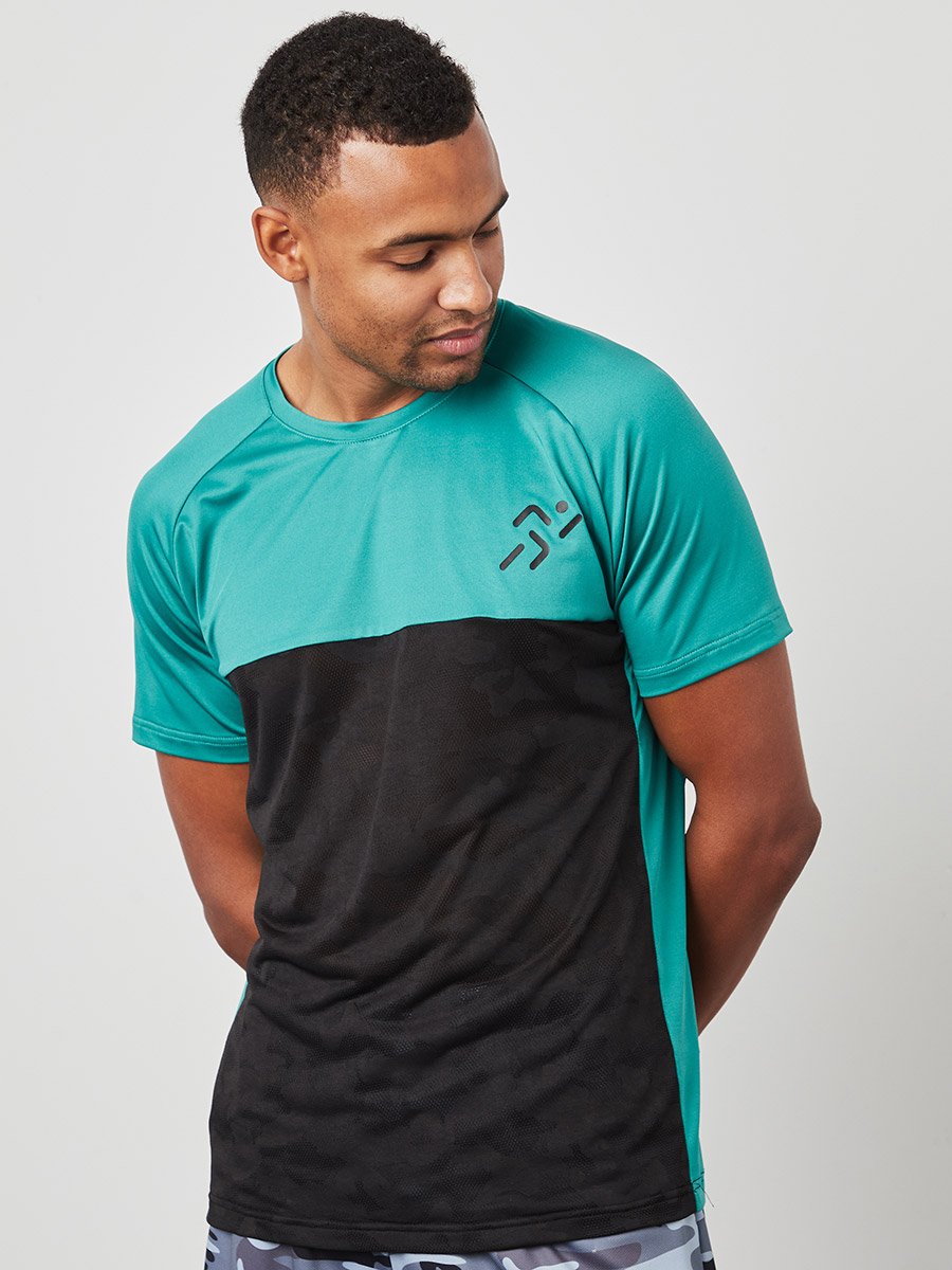Colorblock Short Sleeves Activewear T-shirt