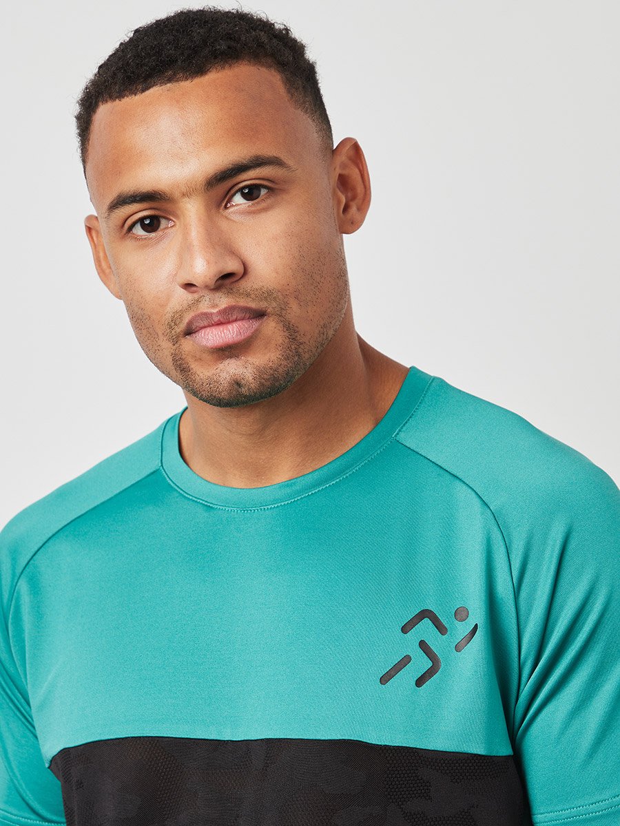 Colorblock Short Sleeves Activewear T-shirt