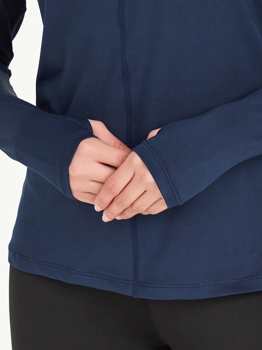 Stitch Insert Thumbhole Detail Long Sleeves Active Top