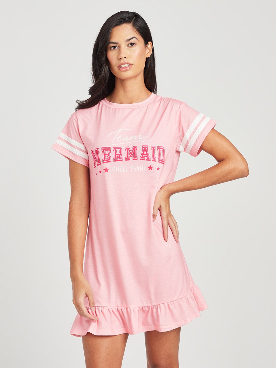 knee length dresses for ladies Confetti Mermaid T-Shirt Dress (Girl) – Bowfish Kids main image 0