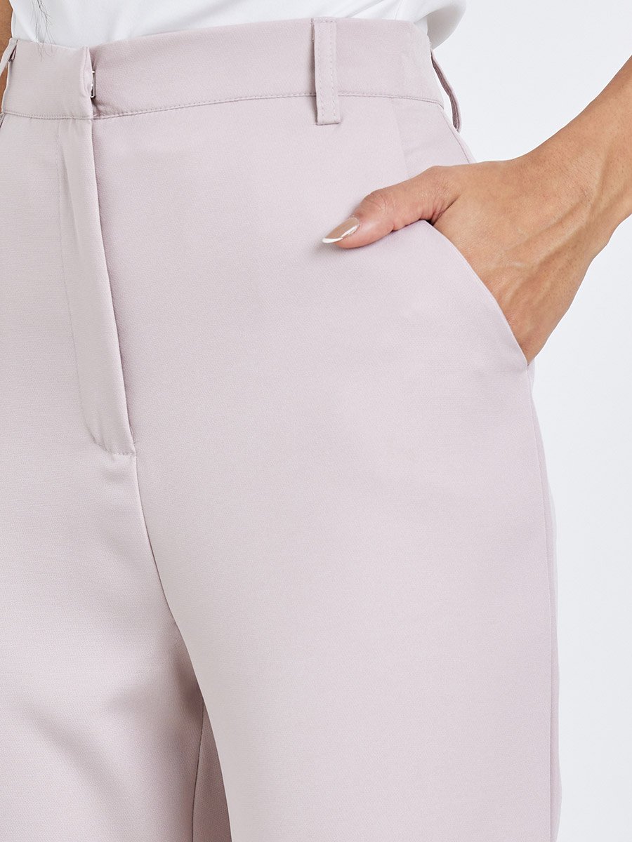 Cream Tailored Skinny Trousers