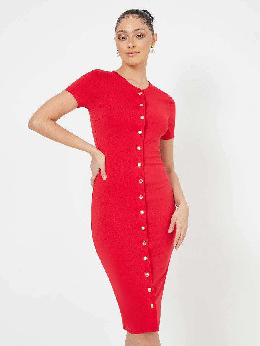 button down bodycon midi dress Marlene Bodycon Midi Dress Small main image 1