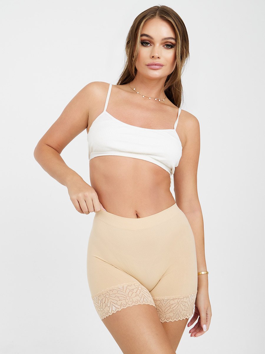 Pack of 2 - Long Length Lace Detail Short