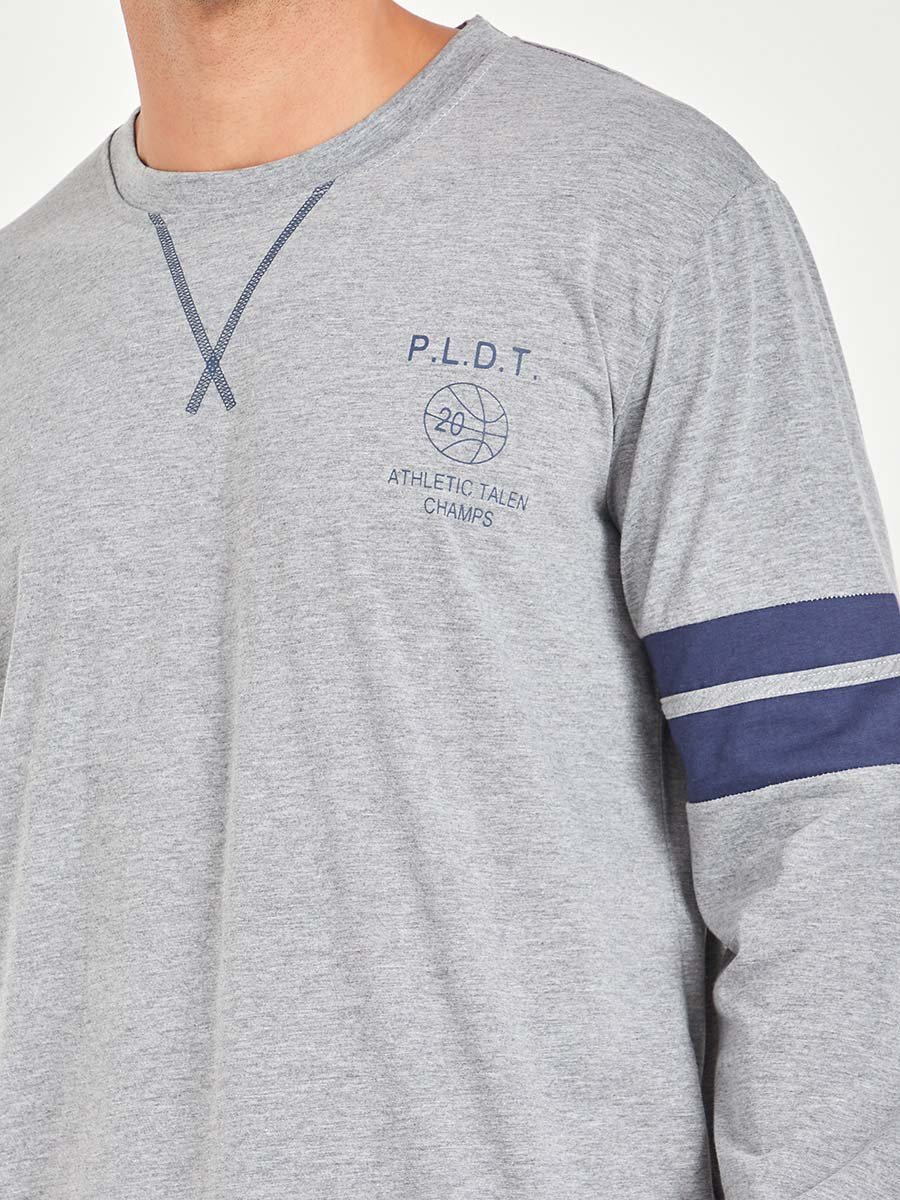Contrast Panel Regular Fit T-shirt and Loungewear Pants Set