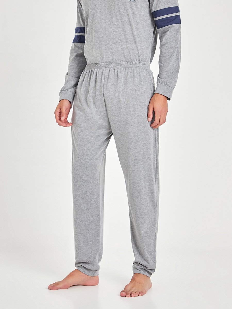 Contrast Panel Regular Fit T-shirt and Loungewear Pants Set